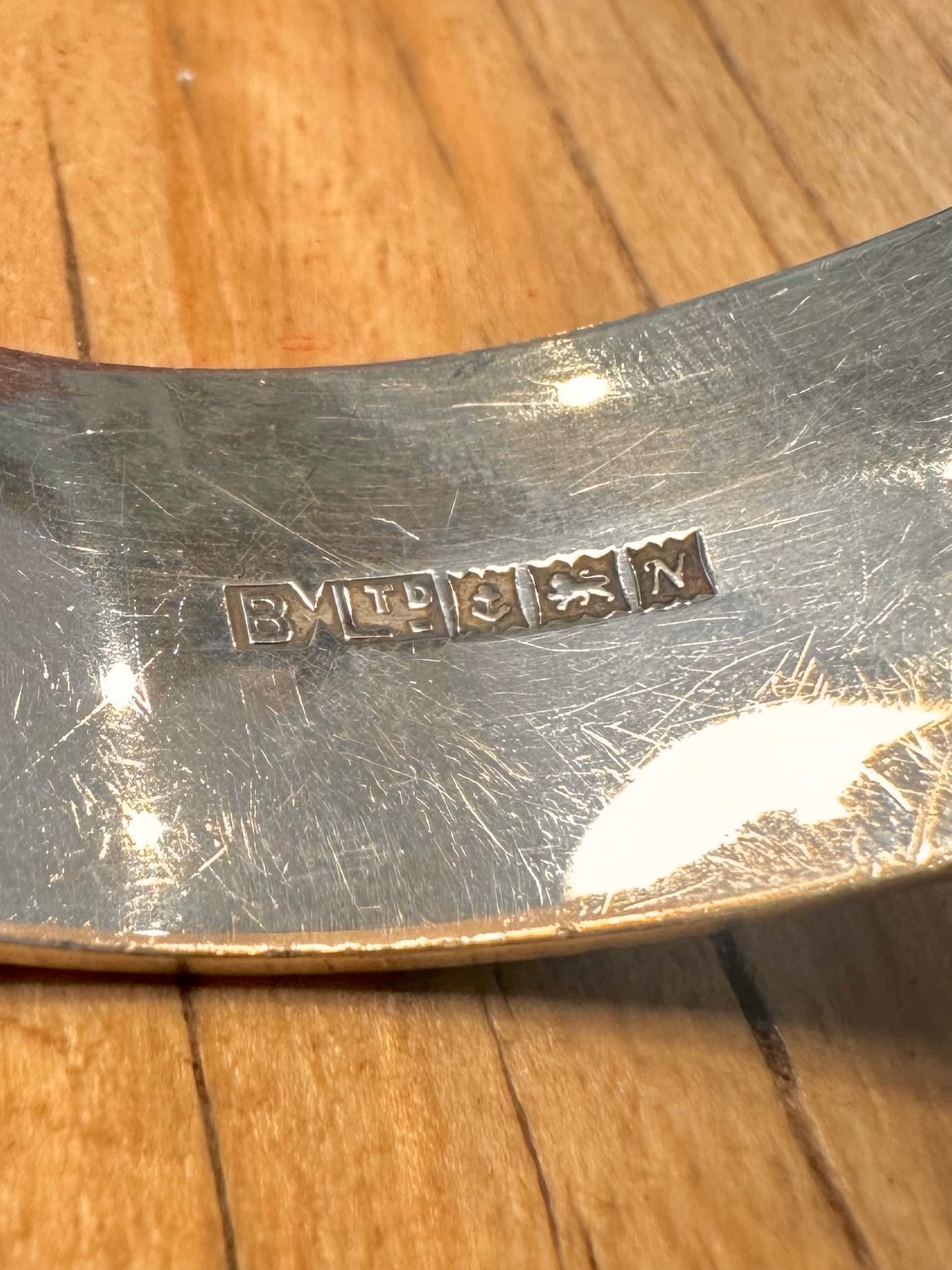 Vintage 1962 Large Engraved Buckle 925 Sterling Silver Bangle