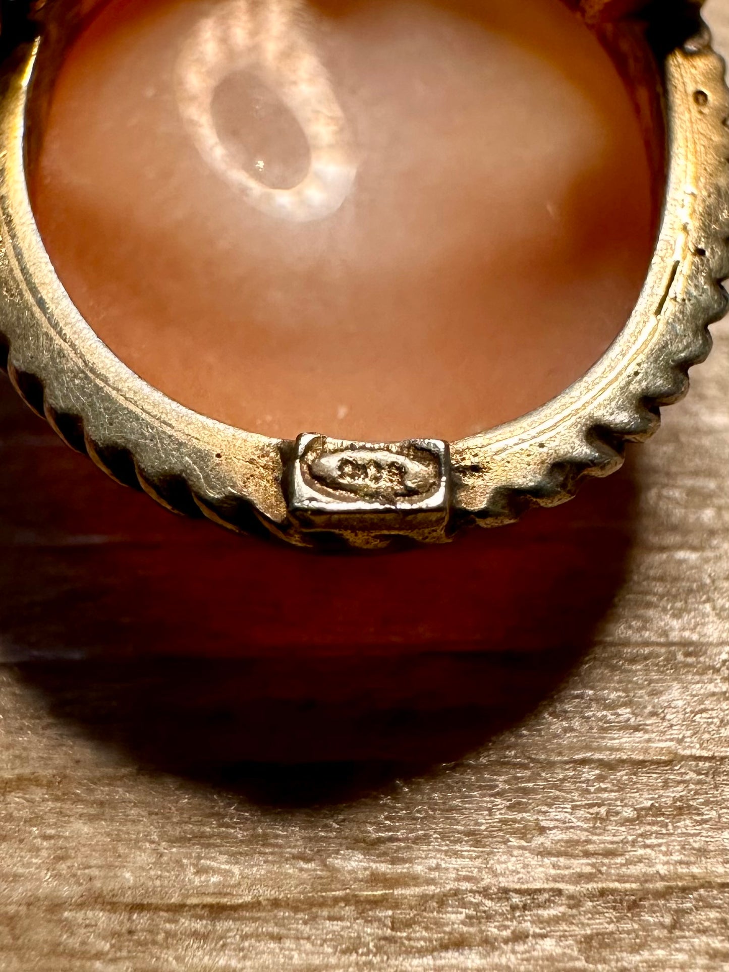 Vintage Cameo Gold 800 Silver Brooch Pendant