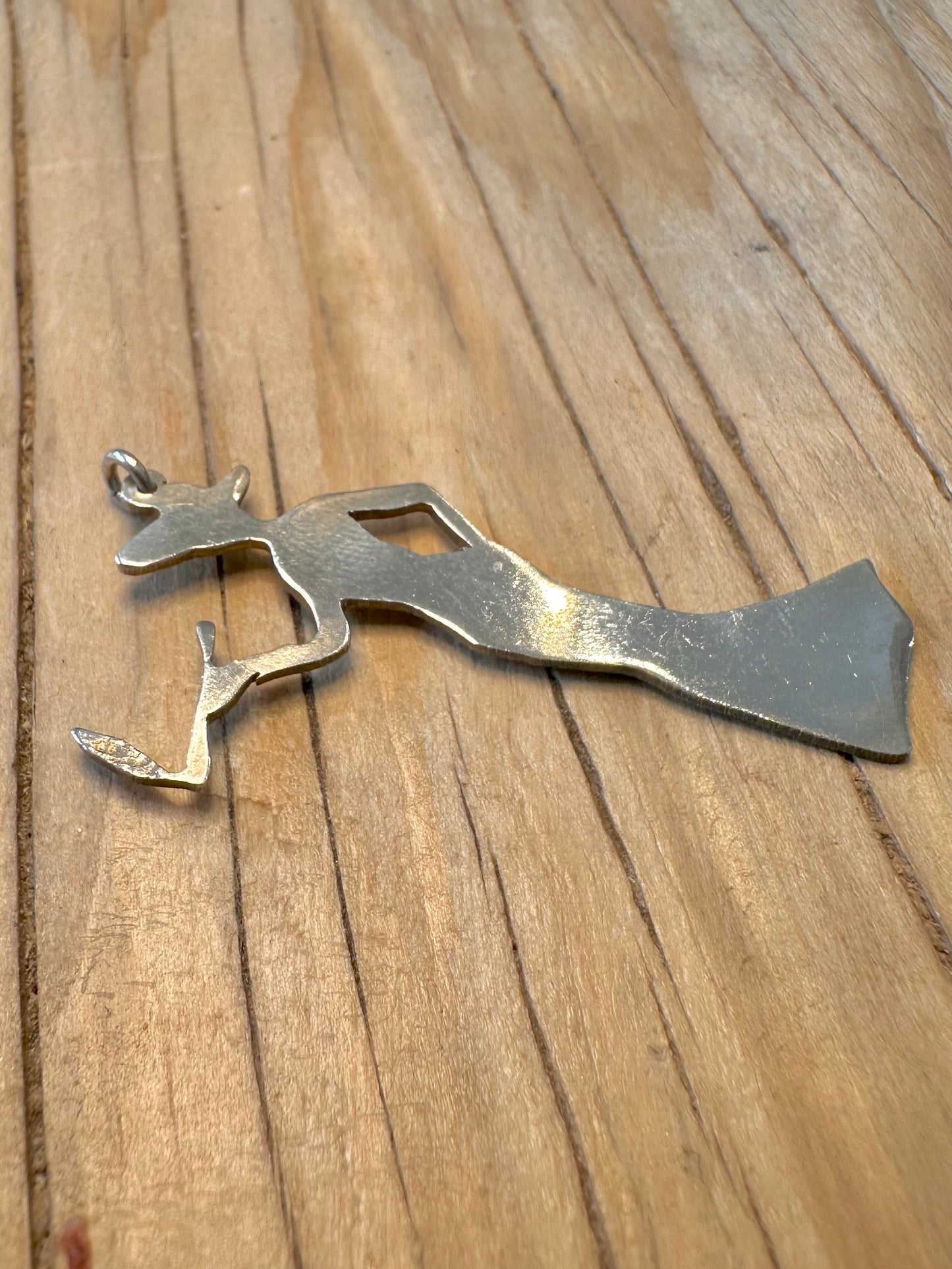 Vintage Smoking Lady 925 Silver Pendant