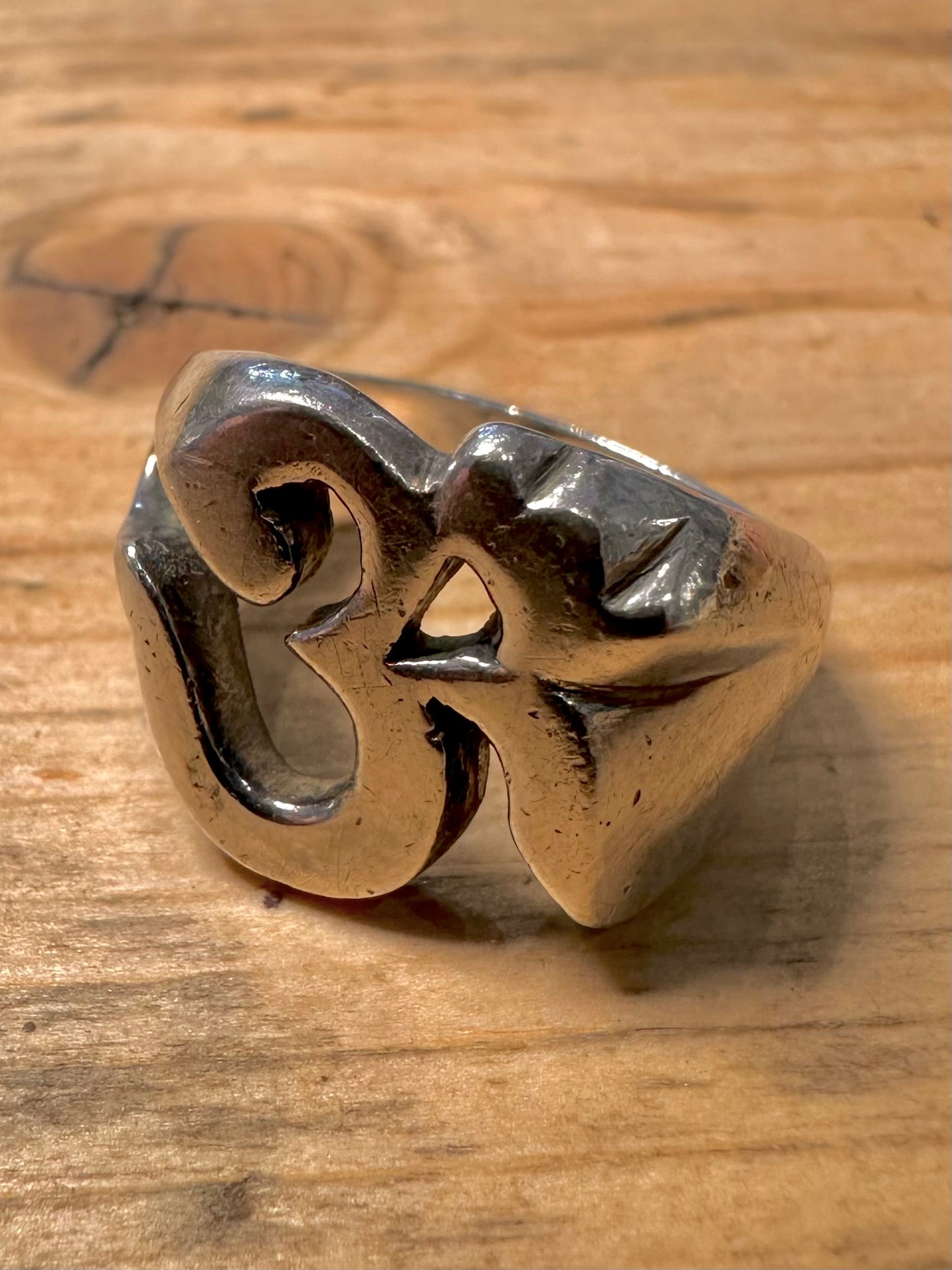 Vintage OM Symbol 925 Silver Size N1/2 Ring