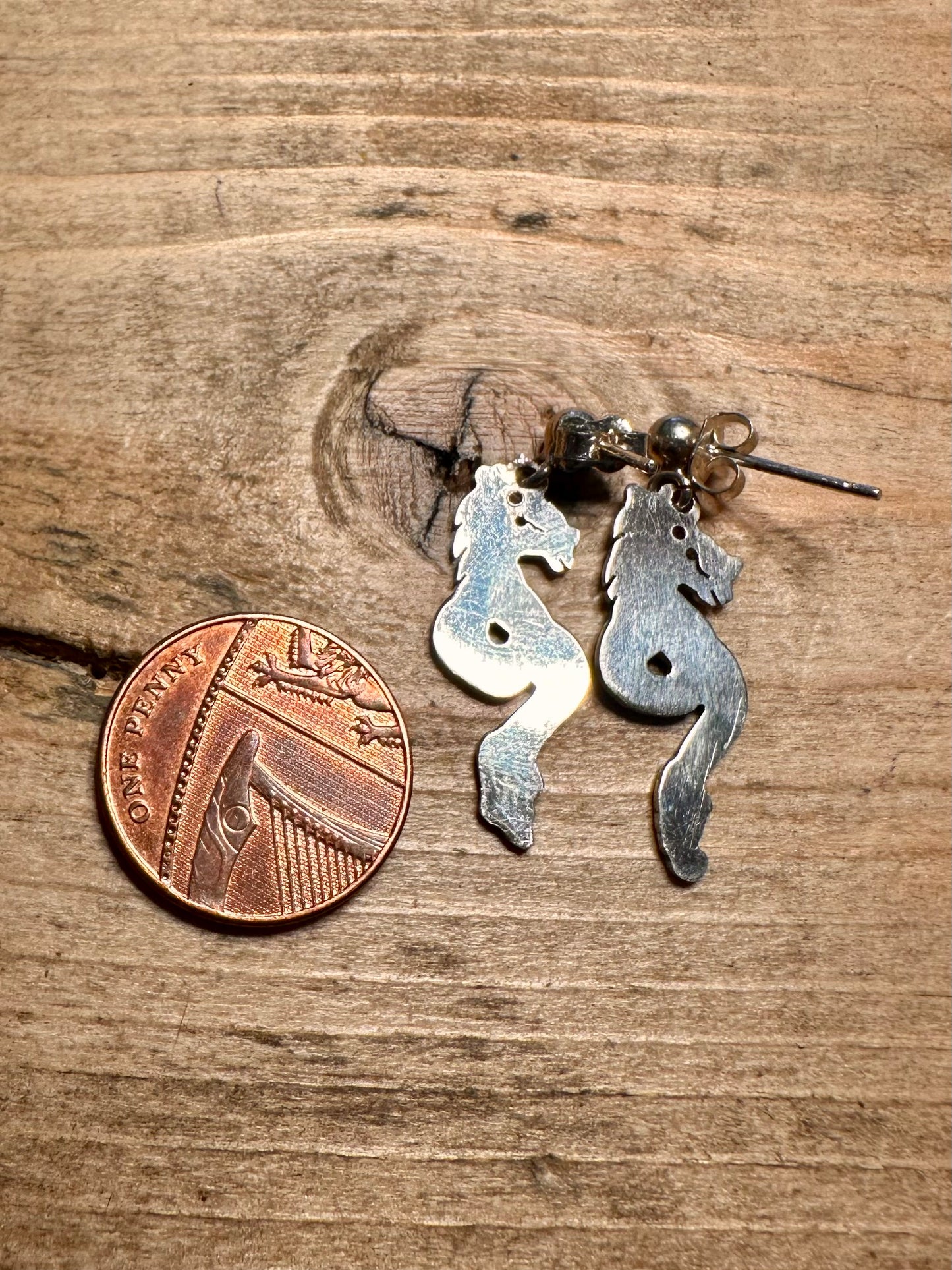 Abstract Dragon Red Stone 925 Silver Earrings