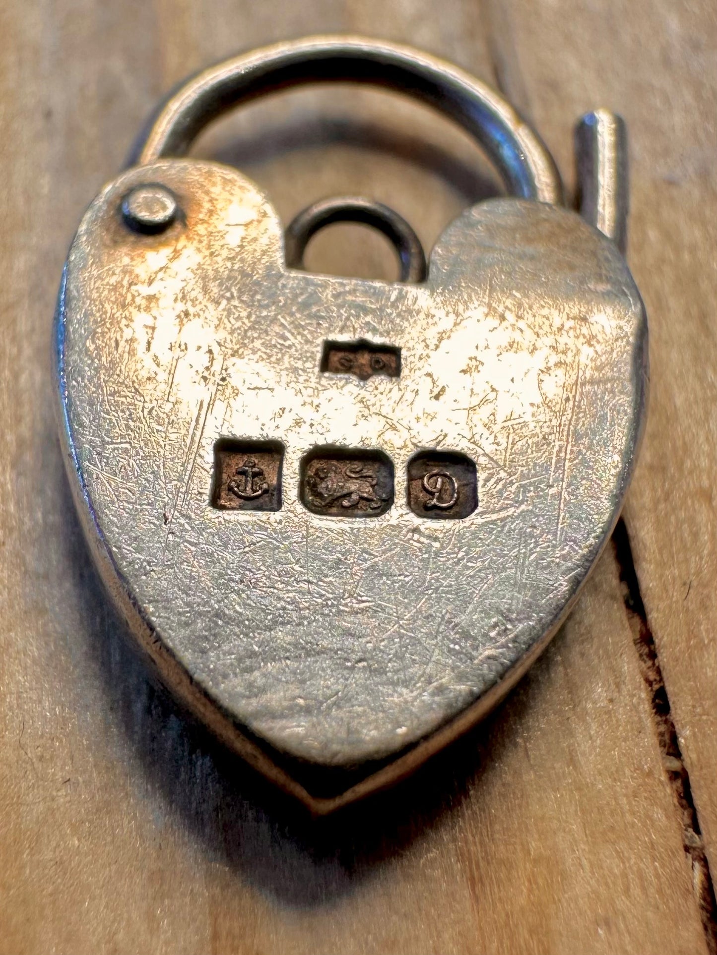 Vintage 1969 Heart Padlock 925 Silver Pendant