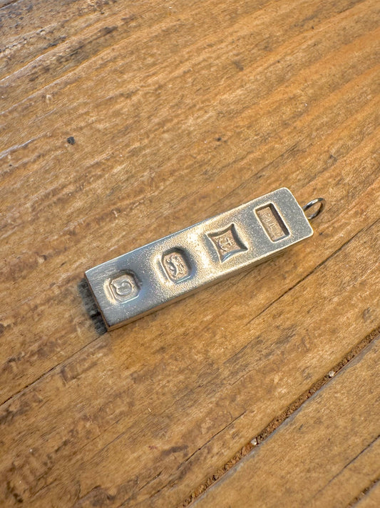 Ingot 1978 Birmingham 925 Sterling Silver Pendant