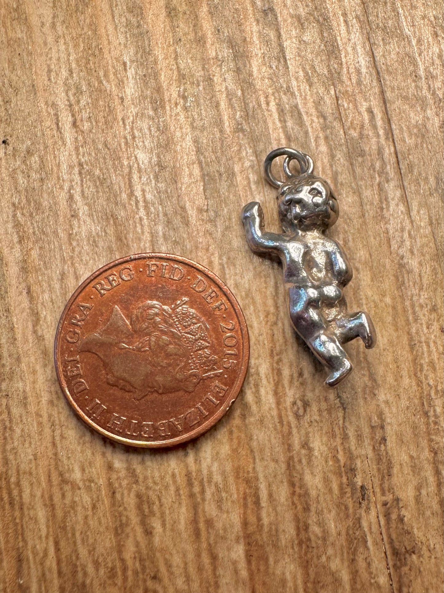 Vintage Engelchen Baby 925 Sterlingsilber Charm-Anhänger