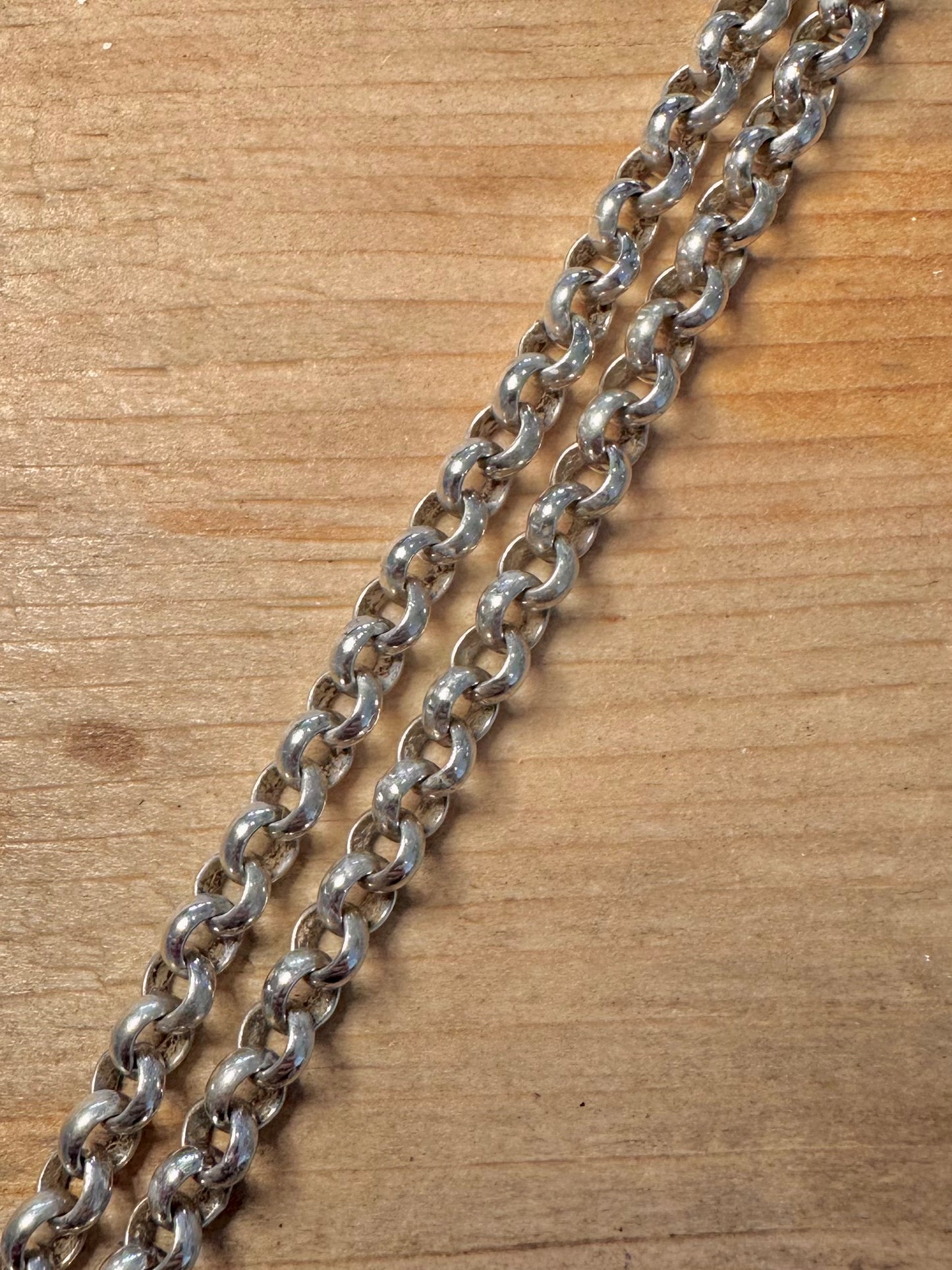 Vintage Heavy Belcher Chain 925 Silver 19.2 inch Necklace