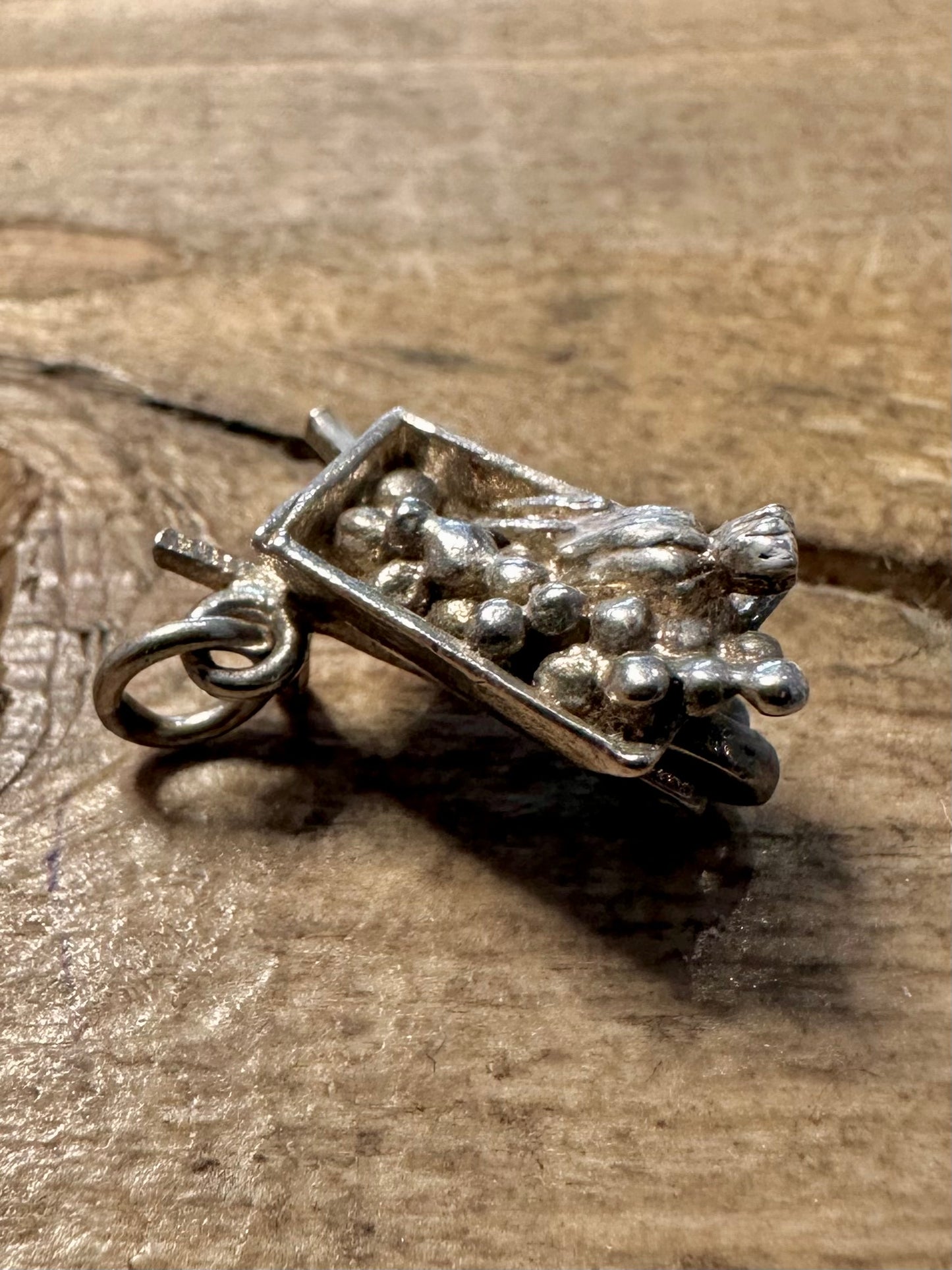 Vintage Wheelbarrow 925 Silver Charm Pendant