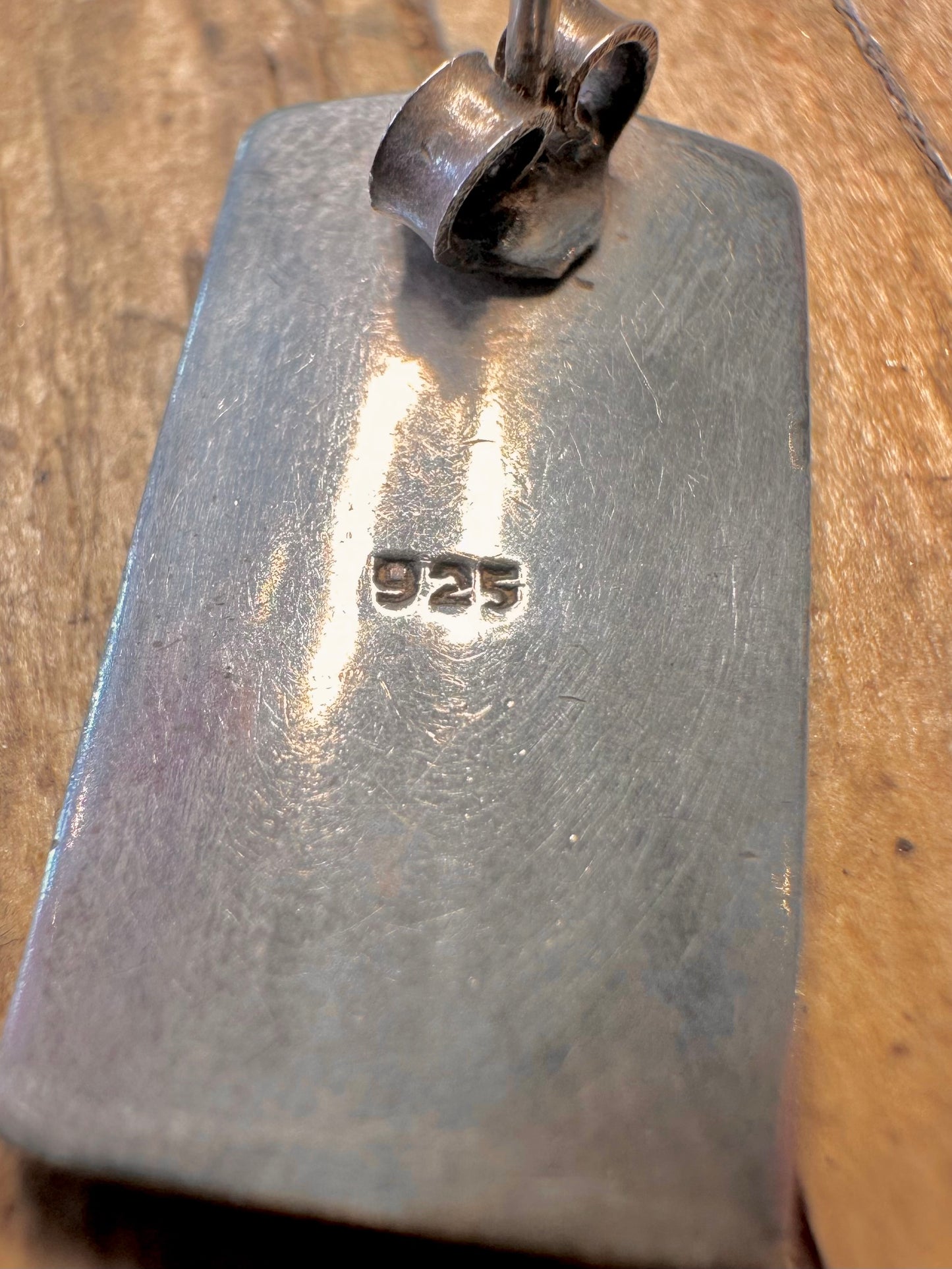Modernistische konkave Rechteck-Ohrstecker aus 925er Sterlingsilber