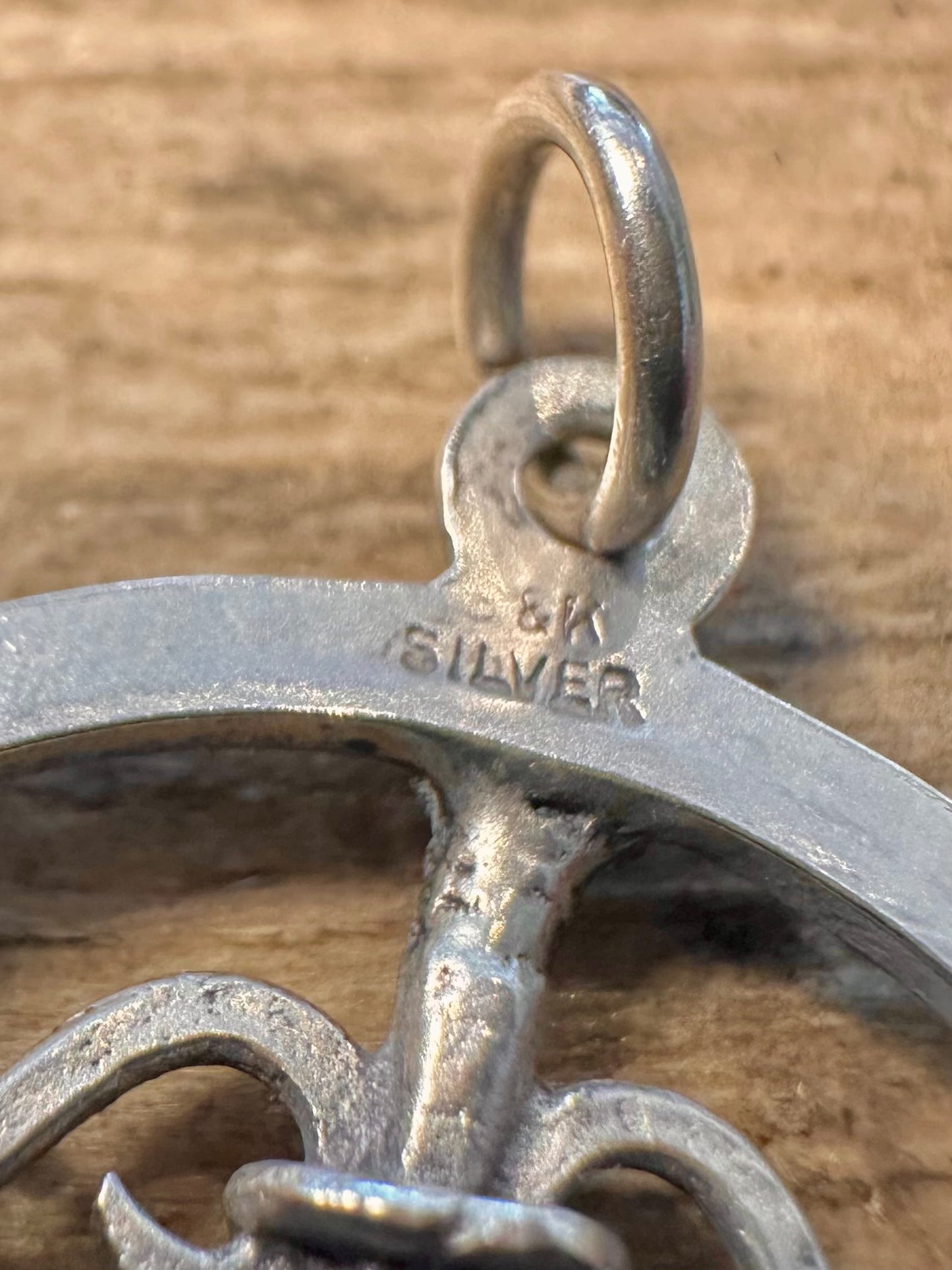 Vintage Libra Circle 925 Silver Pendant