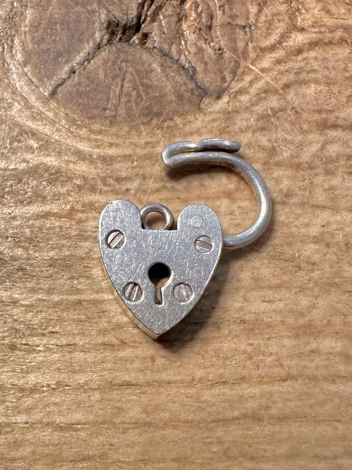 Vintage Heart Padlock 925 Silver Pendant