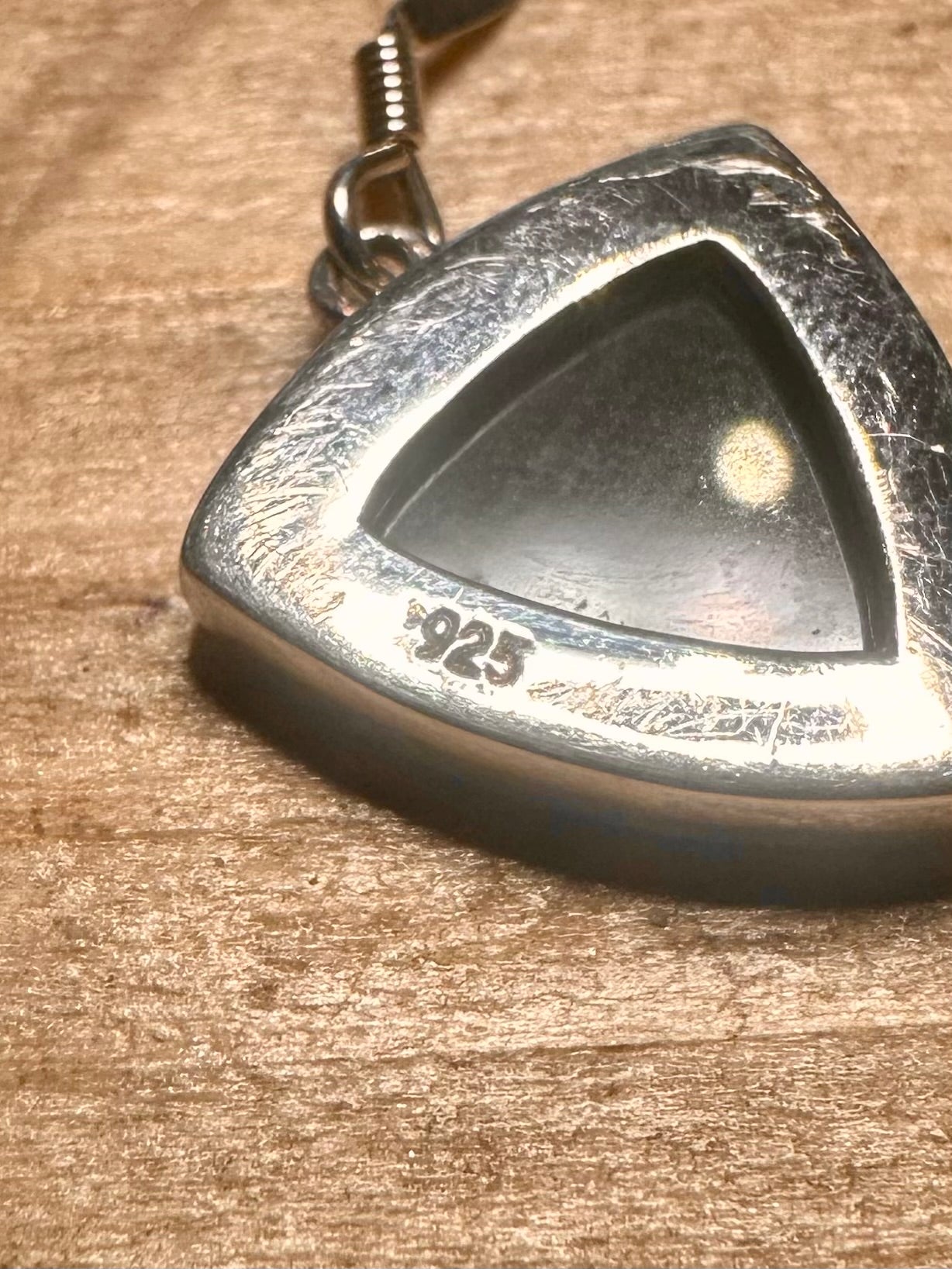 Vintage Black Triangle 925 Silver Earring