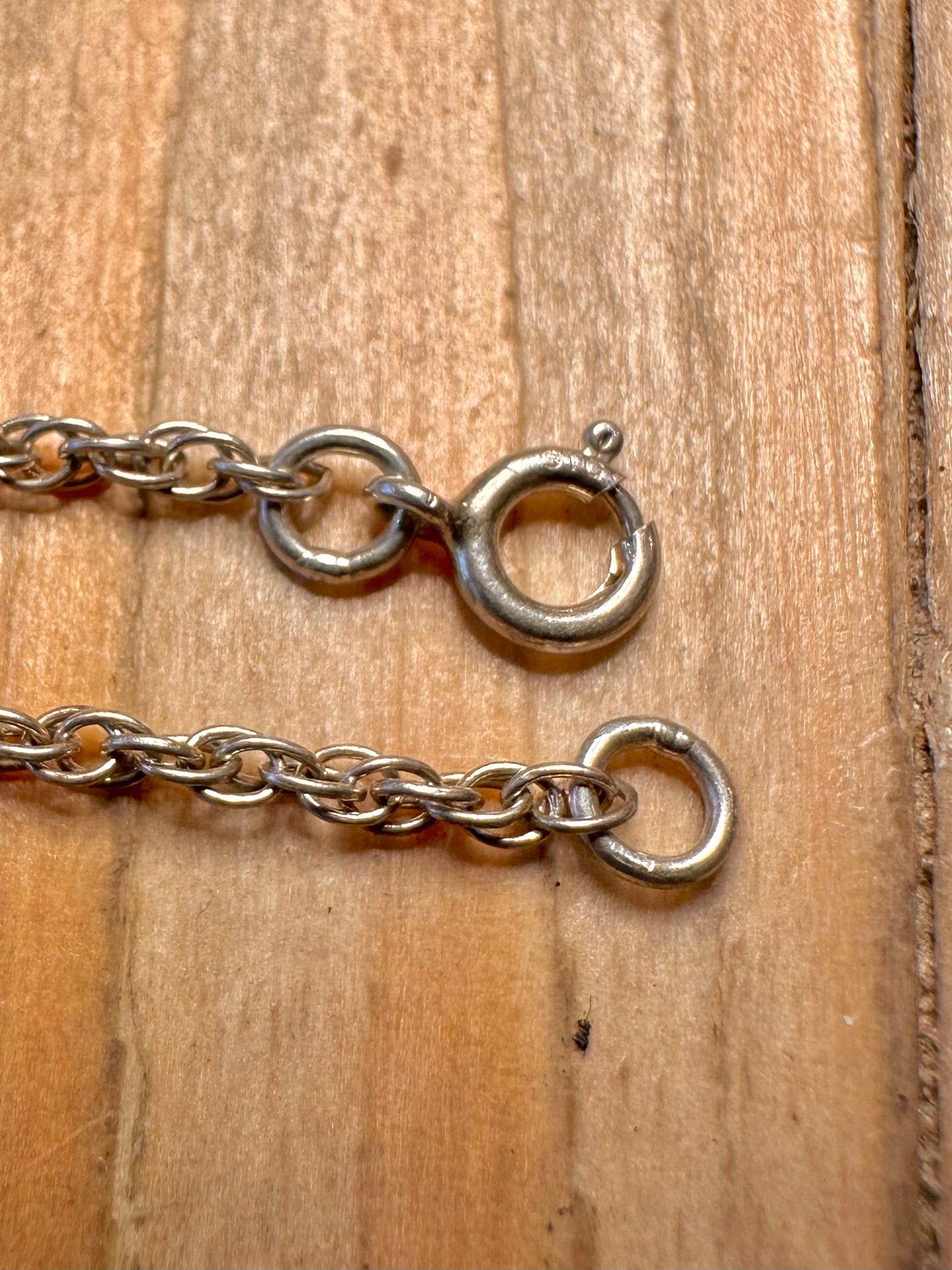 Vintage Labradorite Rope Chain 925 Sterling Silver 17 inch Necklace