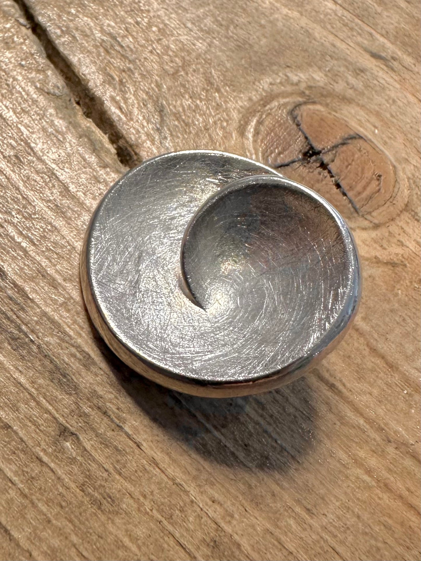 Abstract Modernist Swirl 925 Silver Pendant