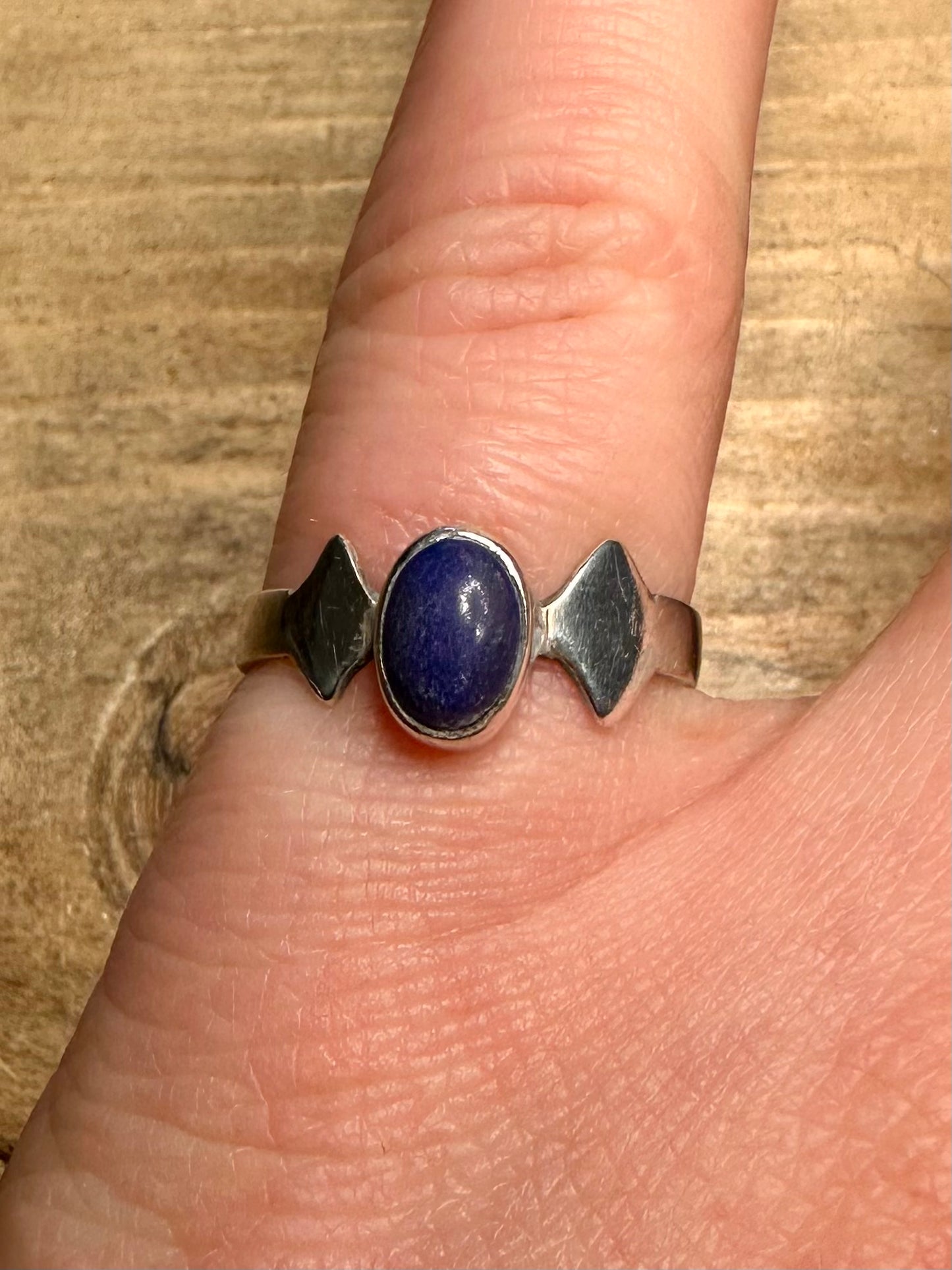 Vintage Lapis 925 Silver Size N Ring