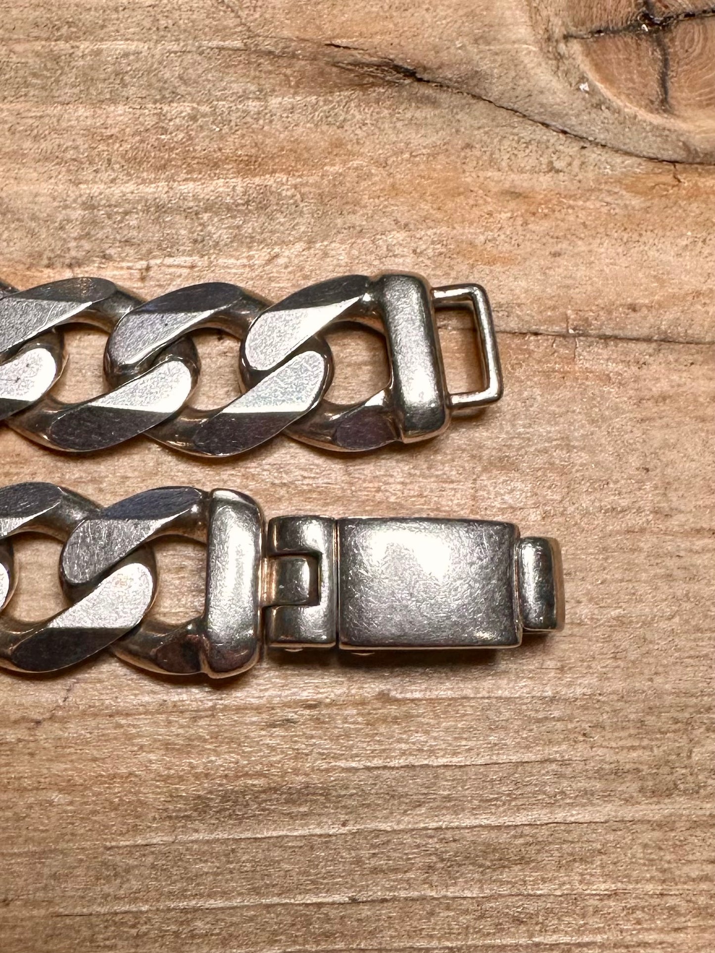 Modern 2002 Curb Chain Push Clasp 925 Silver London 8.1 inch Bracelet