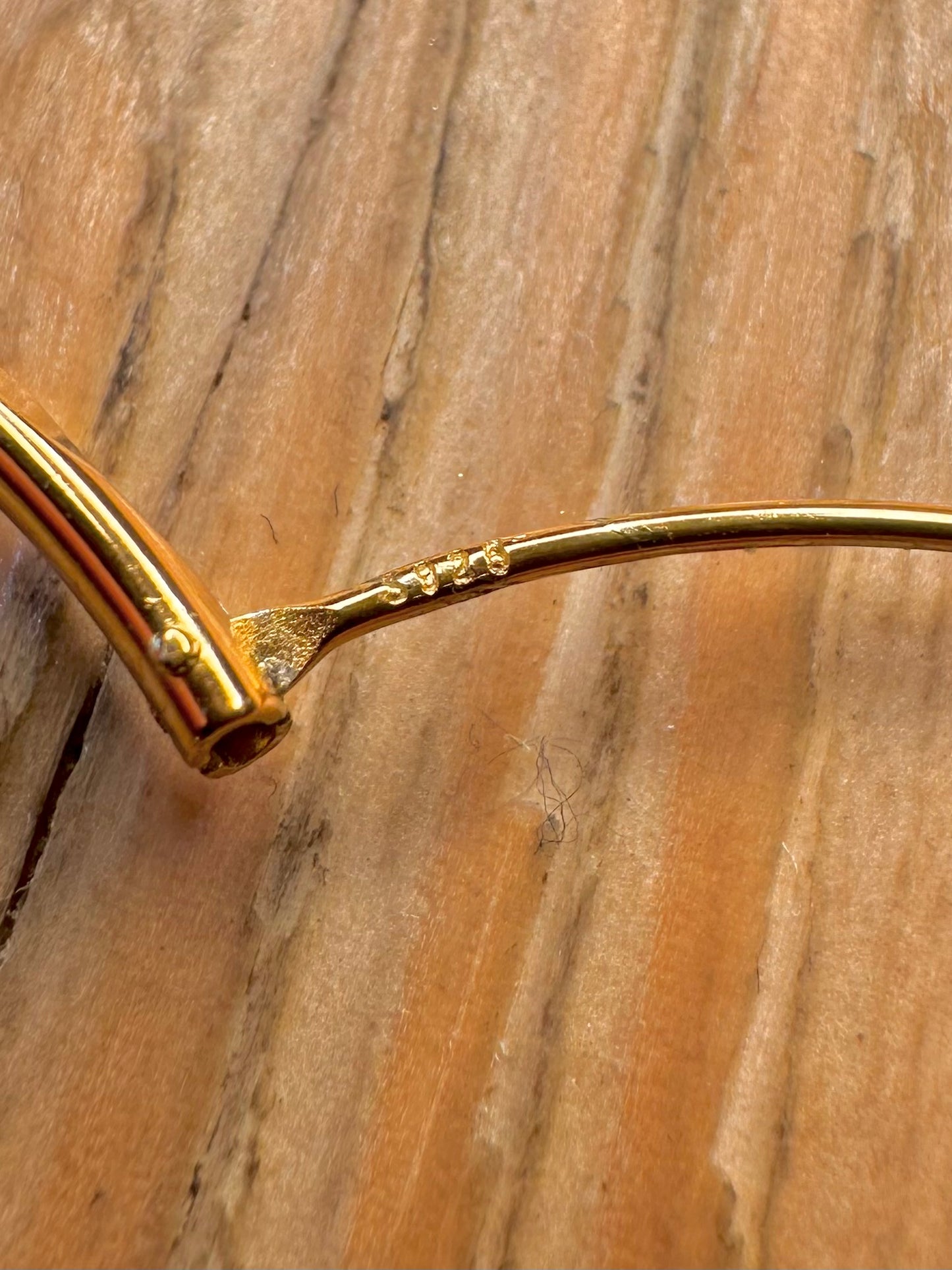 Vintage Gold Textured Large Hoops 925 Sterling Silver Earrings