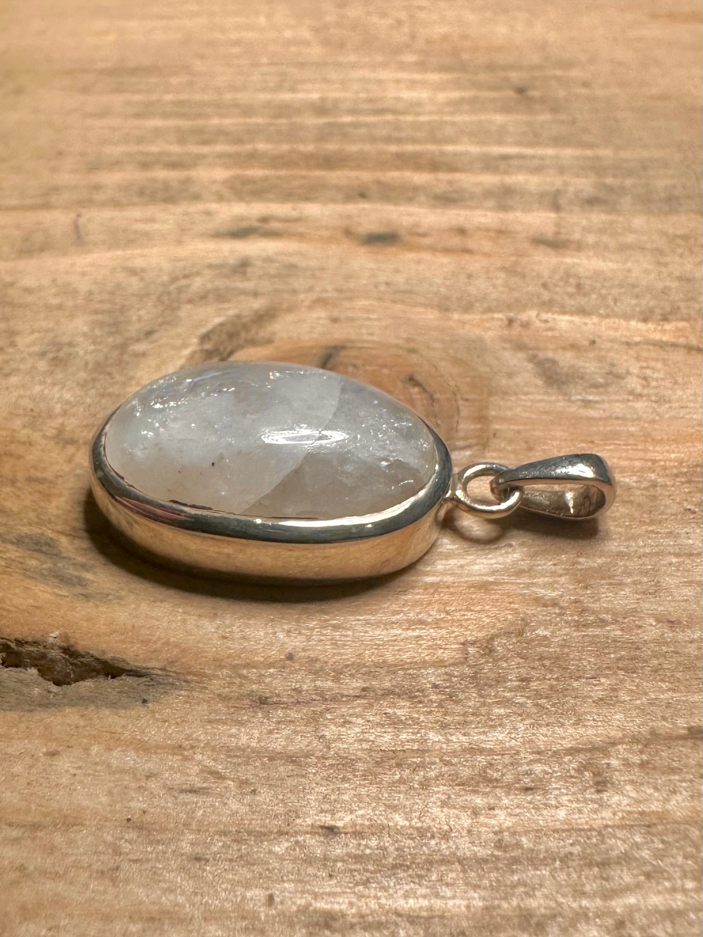 Vintage Oval Moonstone 925 Silver Pendant
