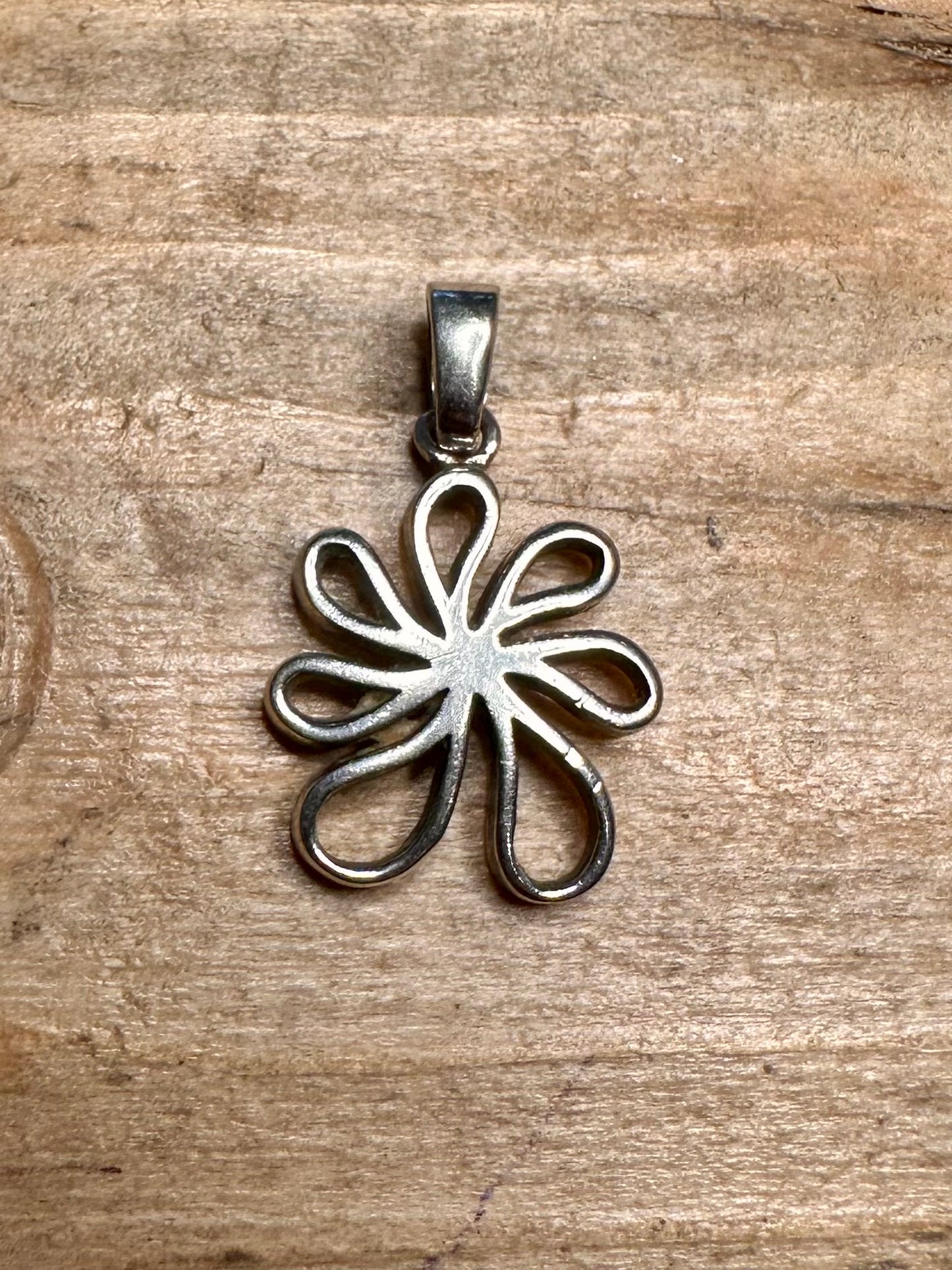 Abstract Flower 925 Silver Pendant