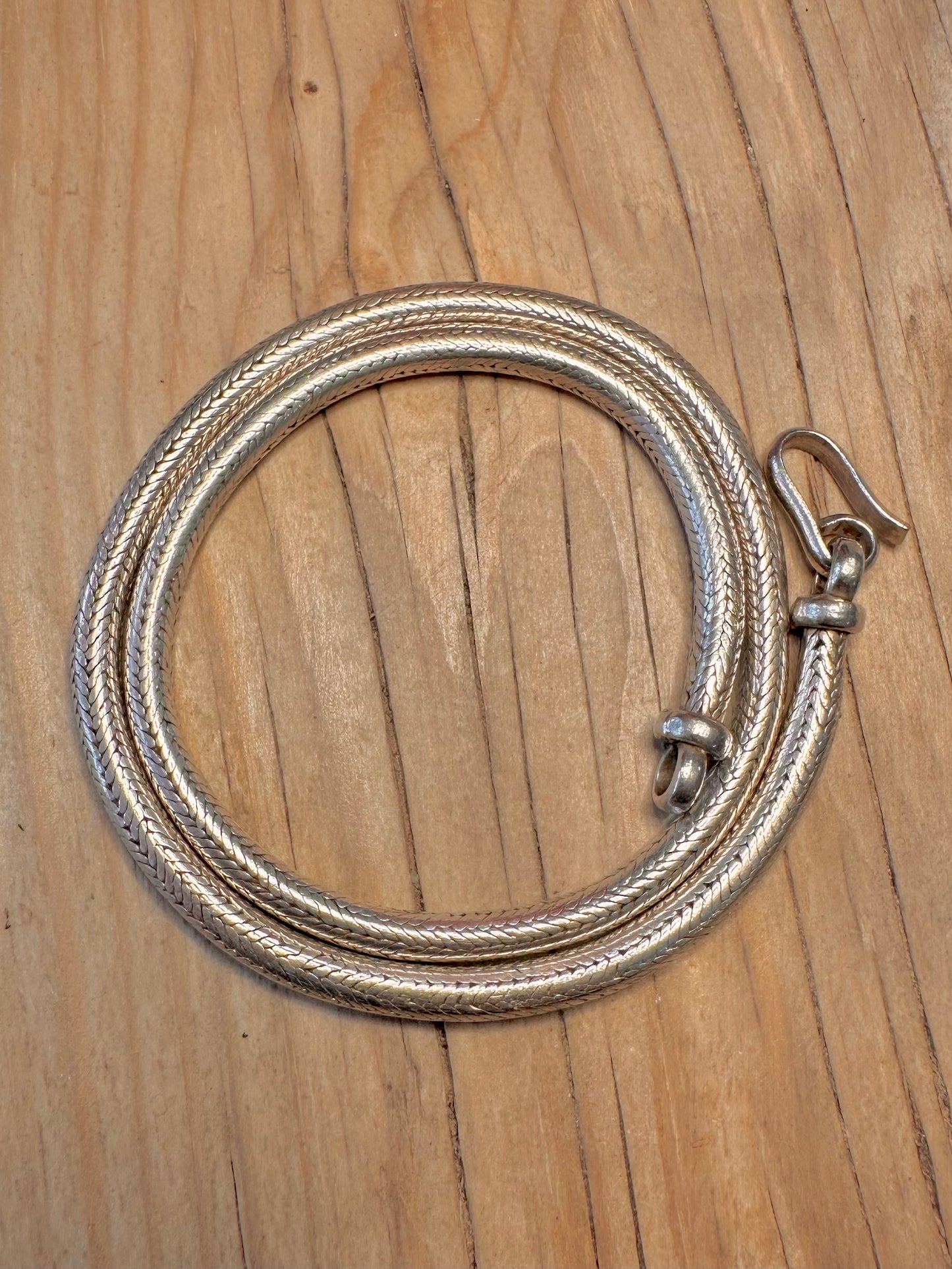 Vintage Chunky Snake Chain 925 Sterling Silver 17.5 inch Necklace