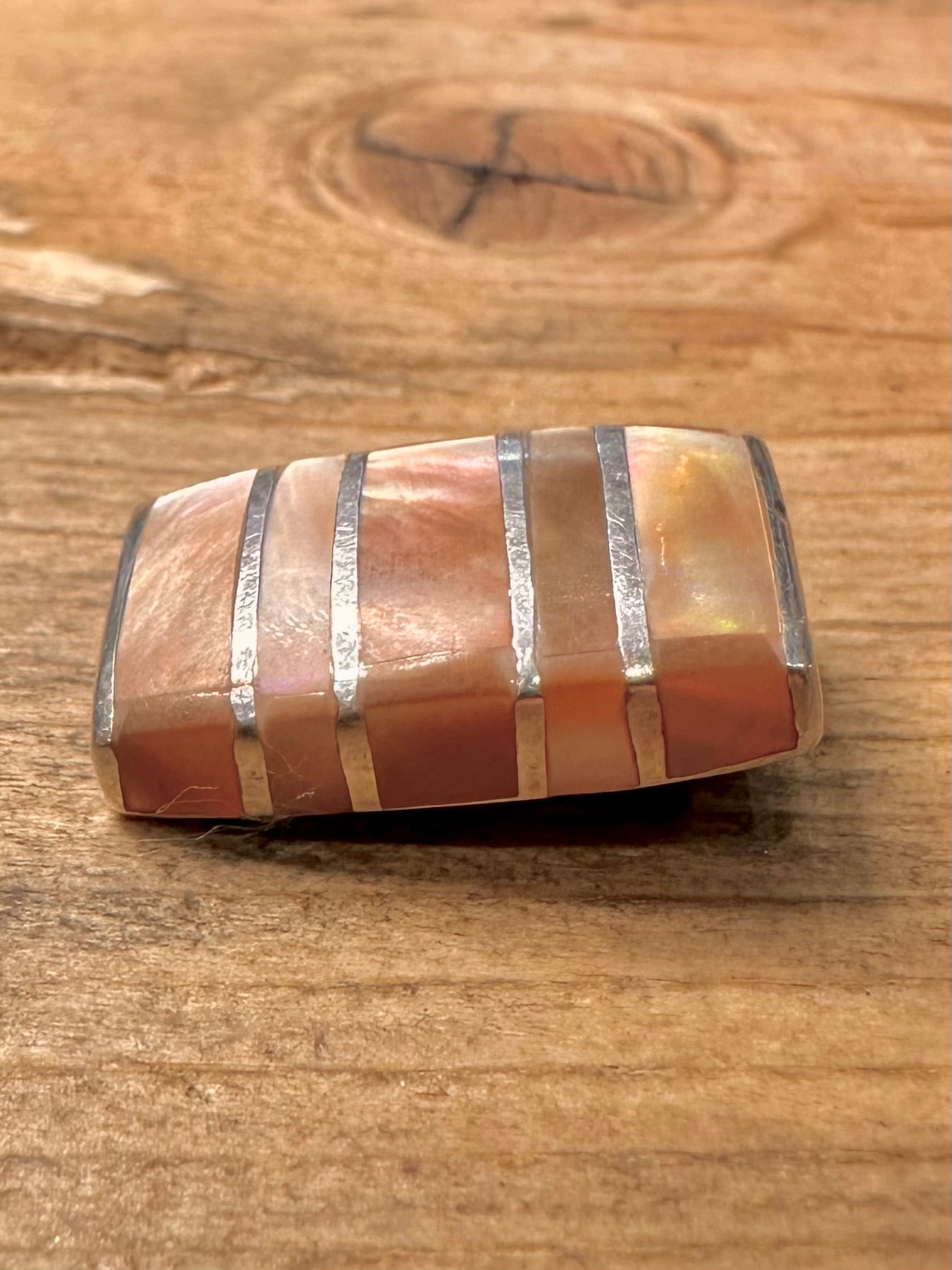 Modern Mother of Pearl Rectangle 925 Silver Pendant