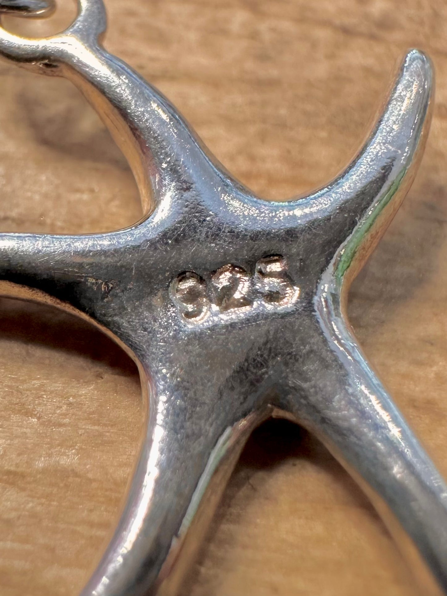 Modernist Star Fish 925 Silver Earring