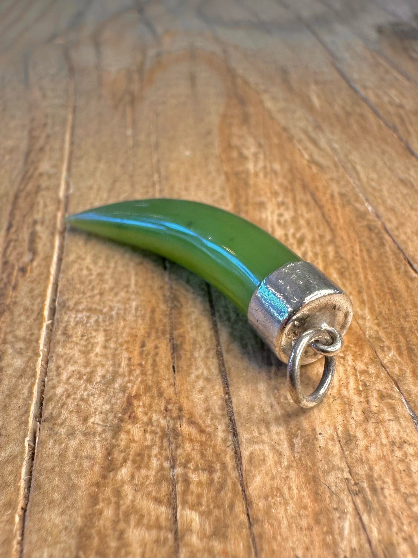 Vintage Jade Claw 925 Sterling Silver Pendant