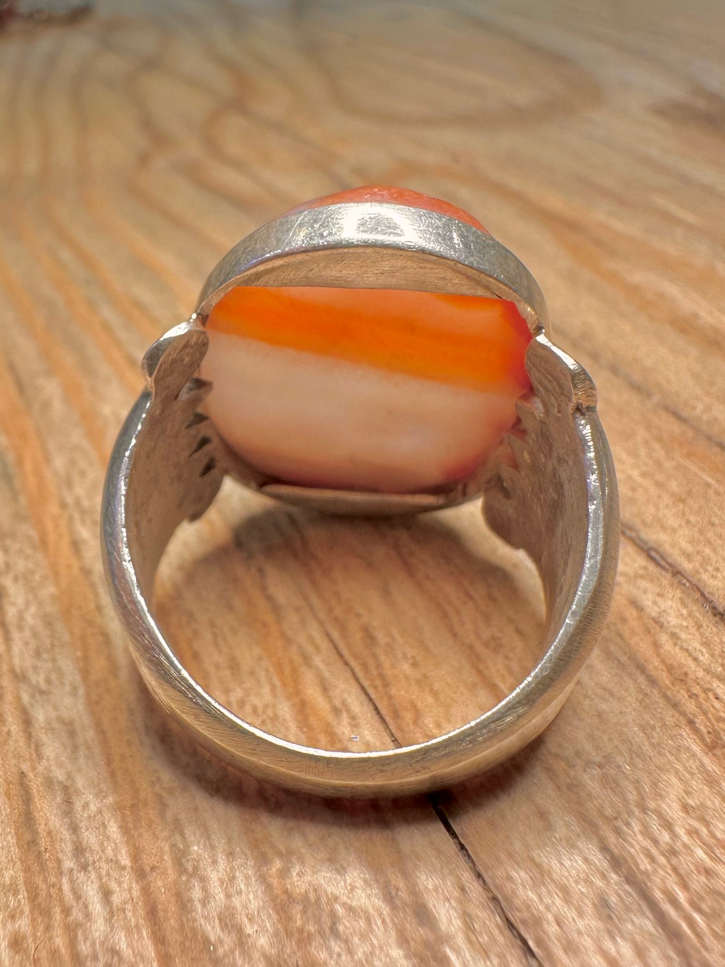 Vintage Carnelian Intaglio Head 925 Sterling Silver Size U Ring