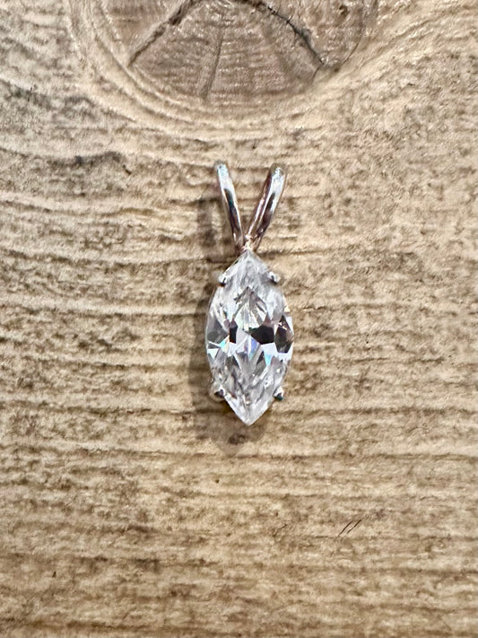Vintage CZ Stone 925 Silver Pendant