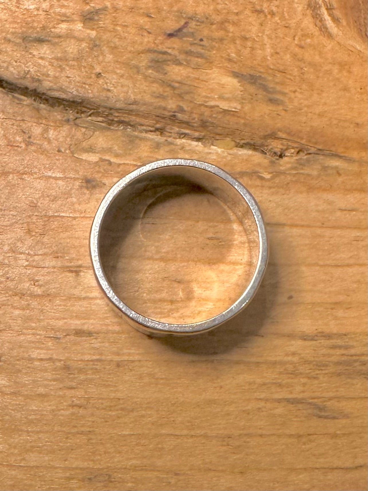 Vintage X Engraved Band 925 Silver Size i1/2 Ring