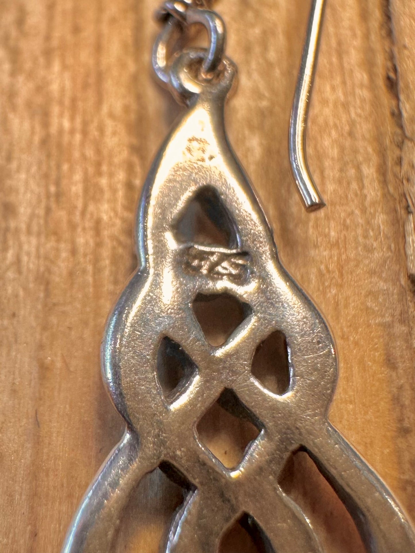 Vintage Celtic Dangle 925 Sterling Silver Earrings
