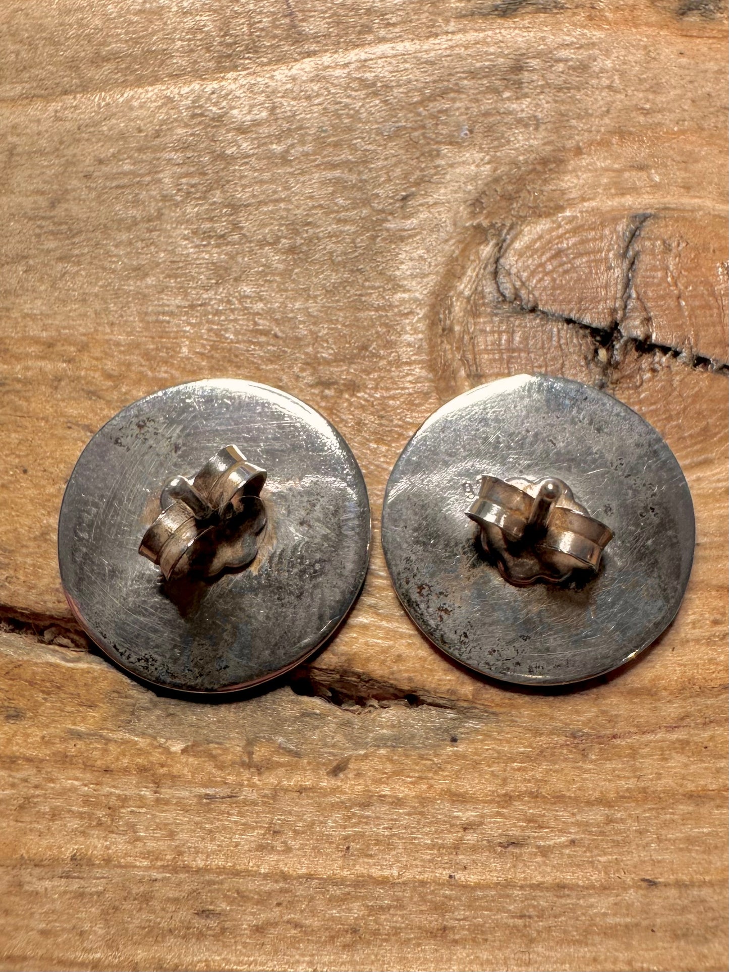 Vintage Phaistos Disc 925 Silver Stud Earrings