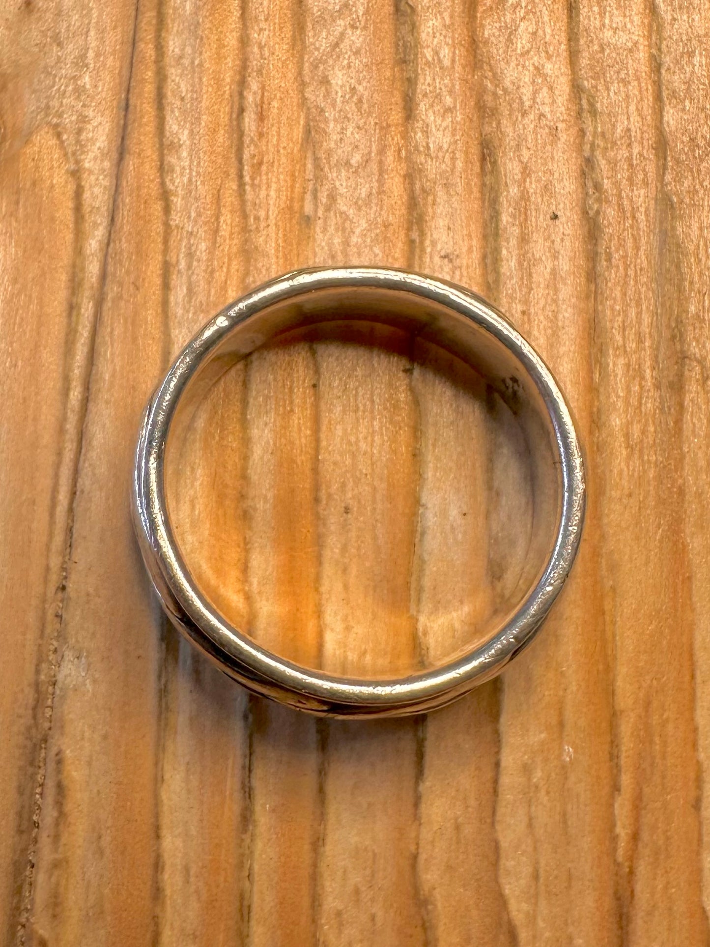 Vintage Twisted Spinner Band 925 Sterling Silver Size S1/2 Ring