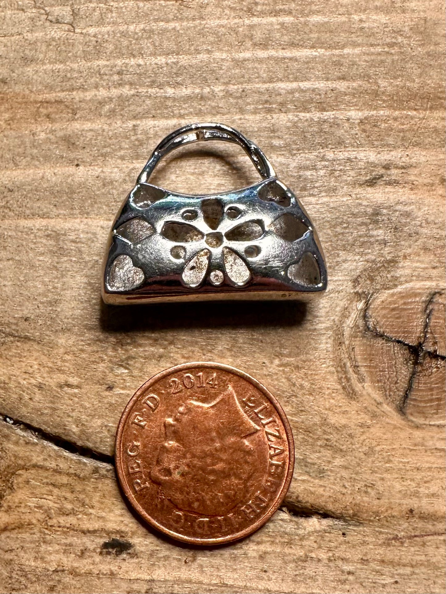 Modern Green and White Gemstone Handbag 925 Silver Pendant