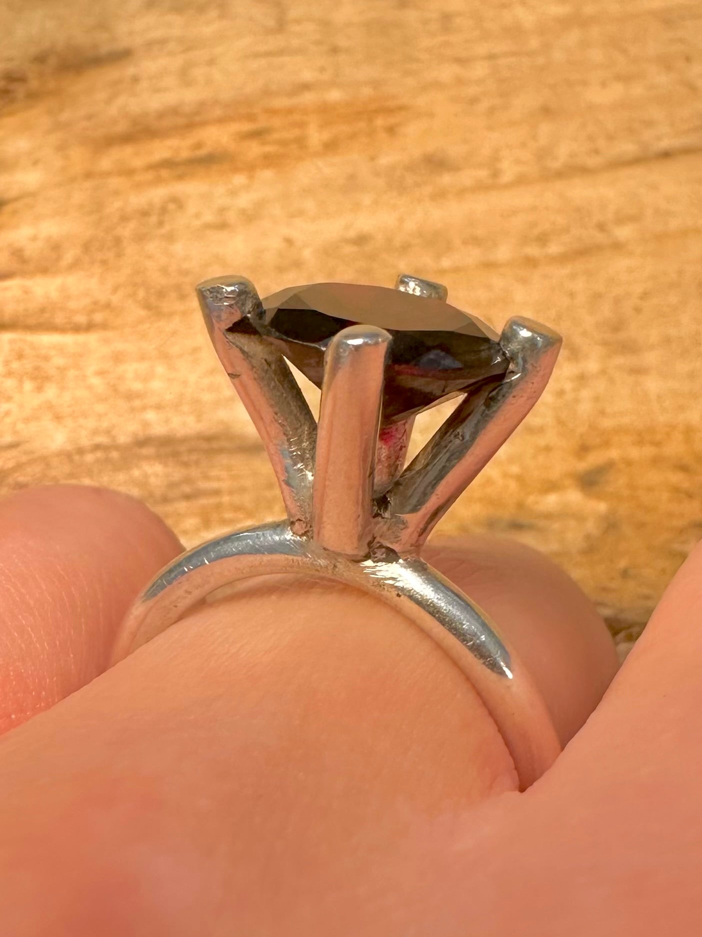 Abstract Garnet 925 Silver Size Q Ring