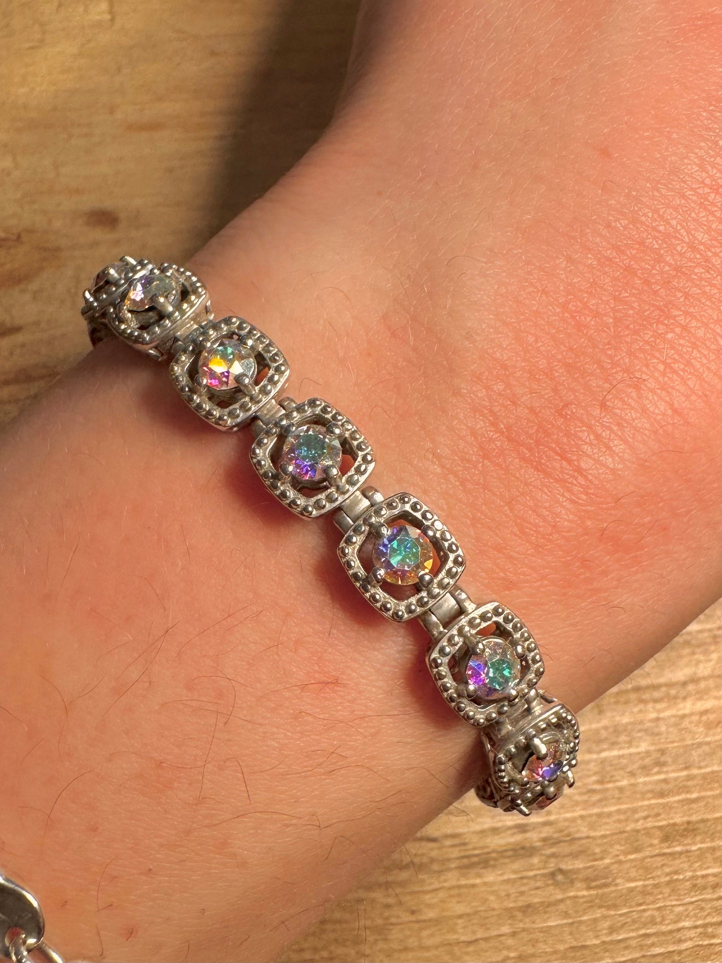 Modernist CZ Stones 925 Silver Tennis Bracelet