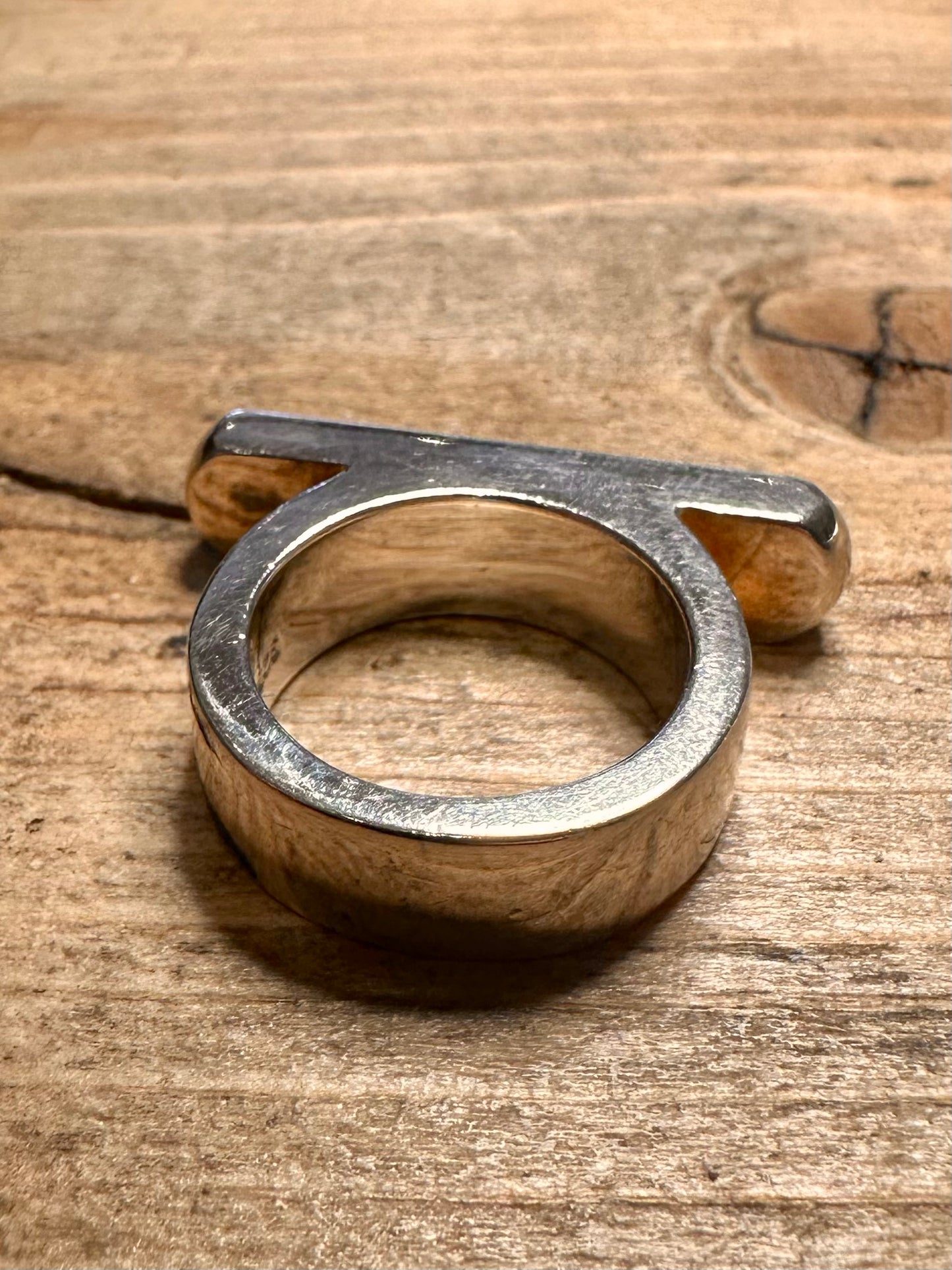 Modernist Chunky Bar 925 Silver Size L1/2 Ring