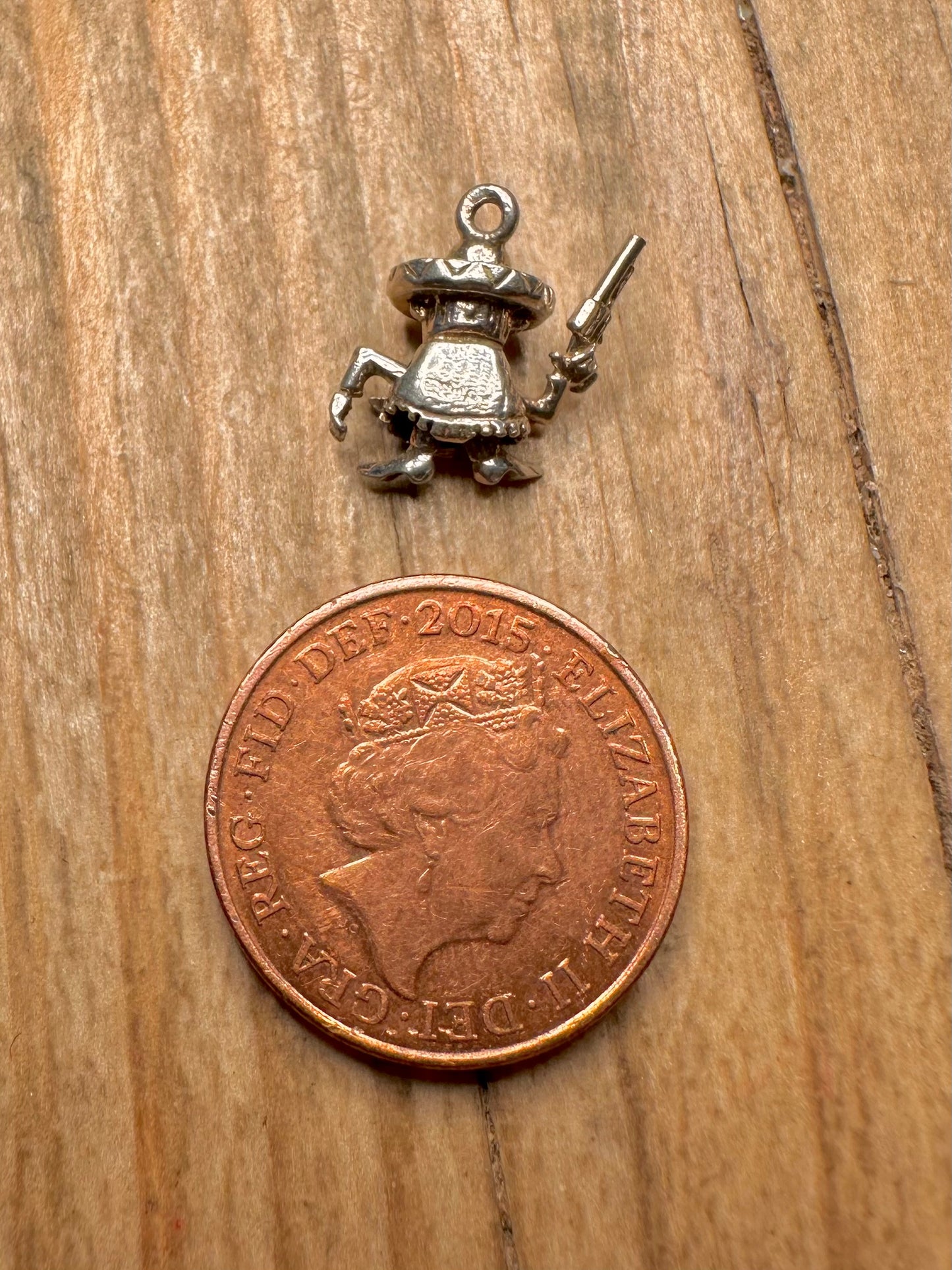 Vintage Yosemite Same Cartoon 925 Sterling Silver Charm Pendant