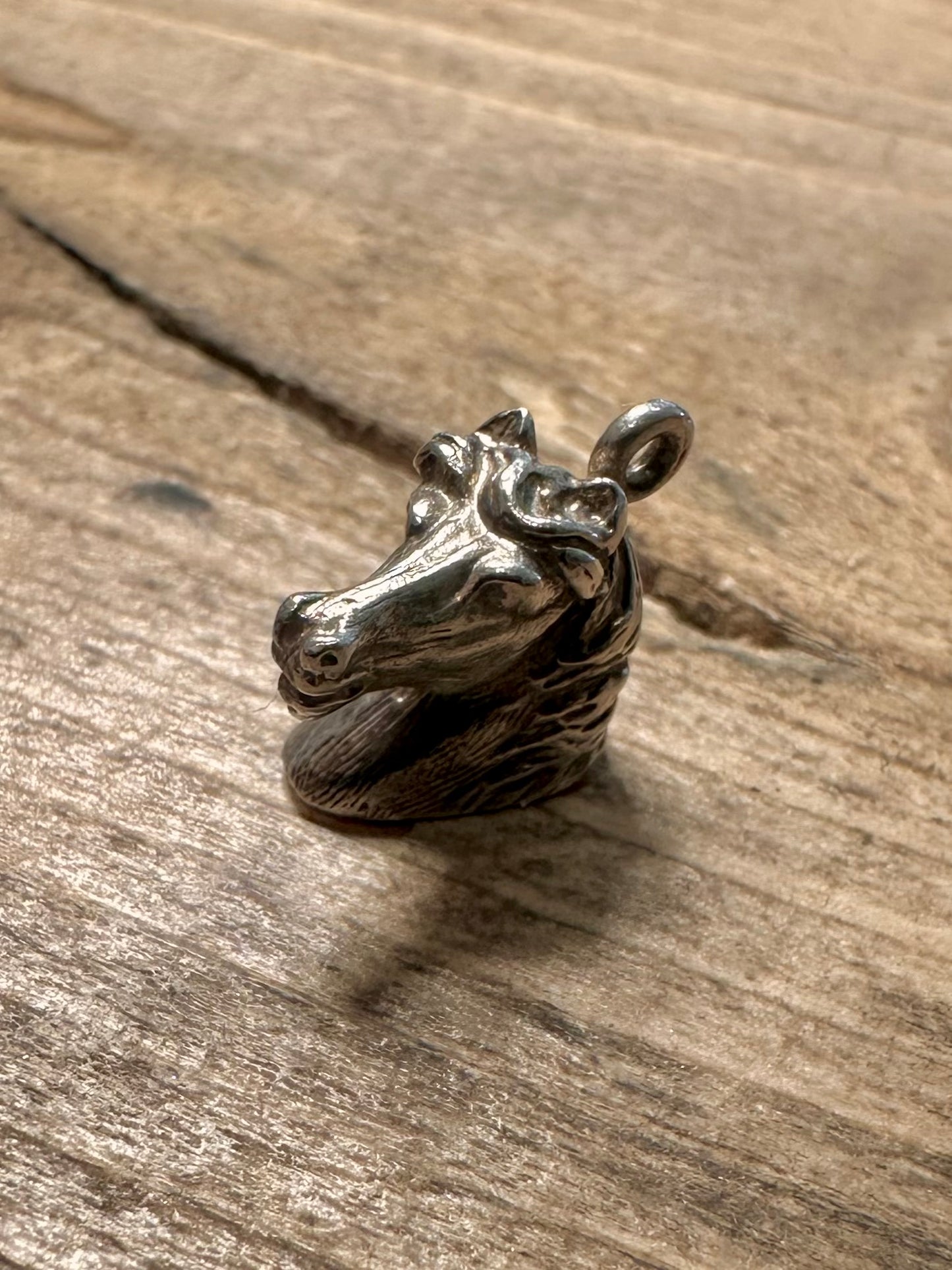 Vintage Horse Head 925 Silver Charm Pendant