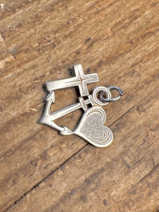 Cross Heart Anchor 925 Sterling Silver Pendant