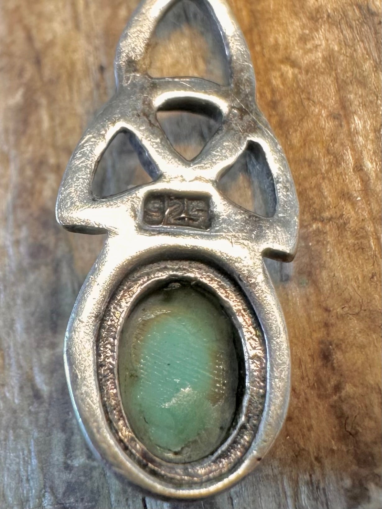 Turquoise Celtic 925 Sterling Silver Pendant