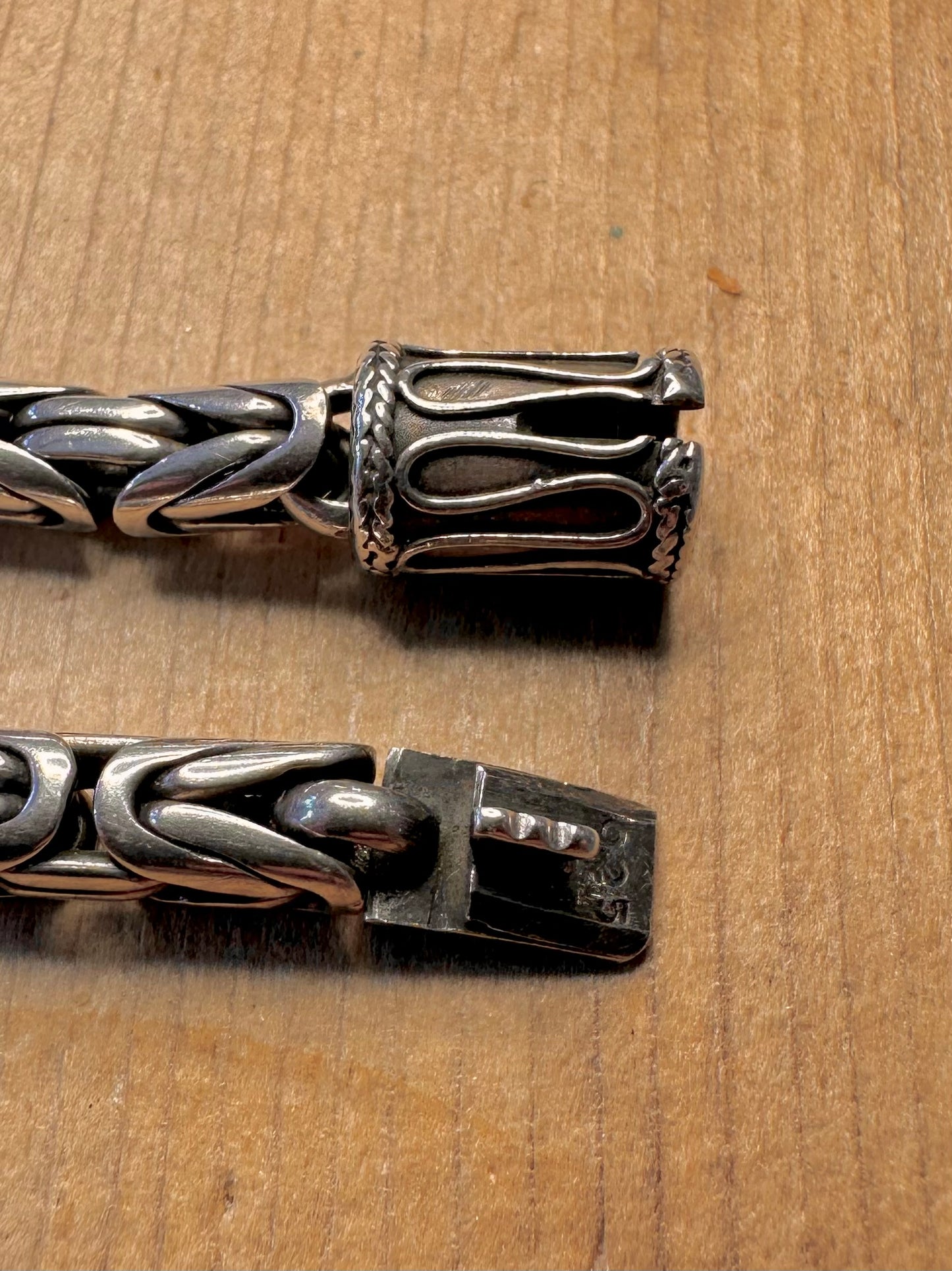 Vintage Byzantine Box Clasp 925 Silver 20 inch Necklace