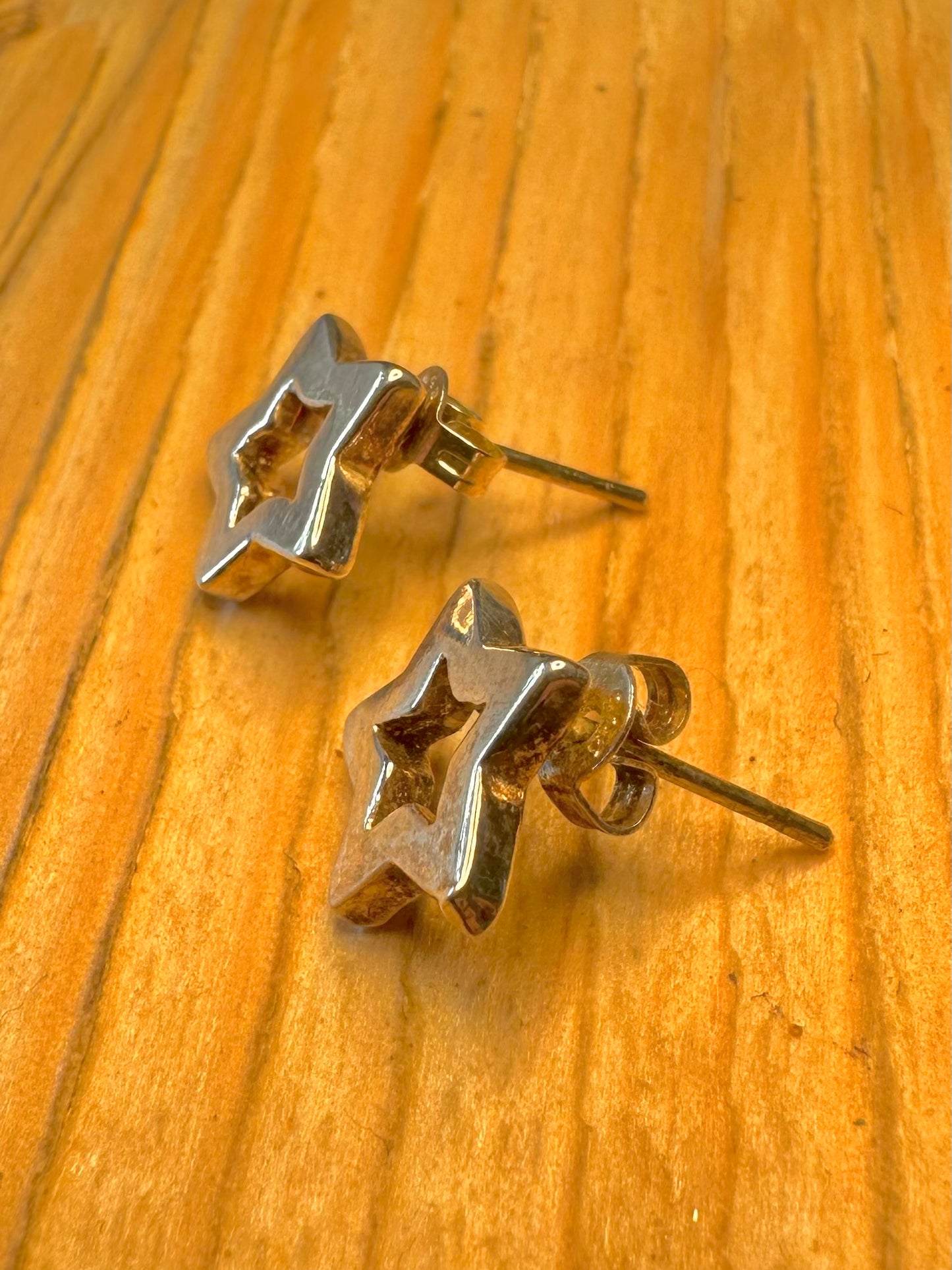 Vintage Star Stud 925 Sterling Silver Earrings