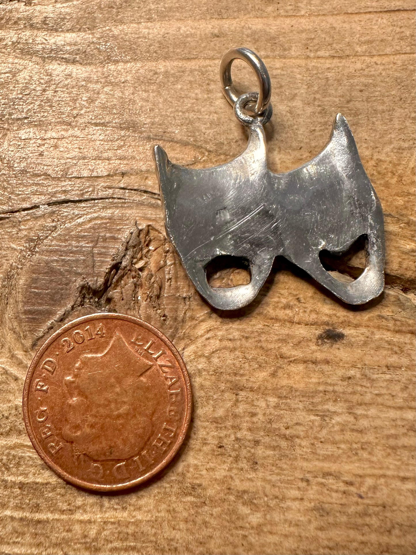 Vintage Comedy and Tragedy 925 Silver Pendant