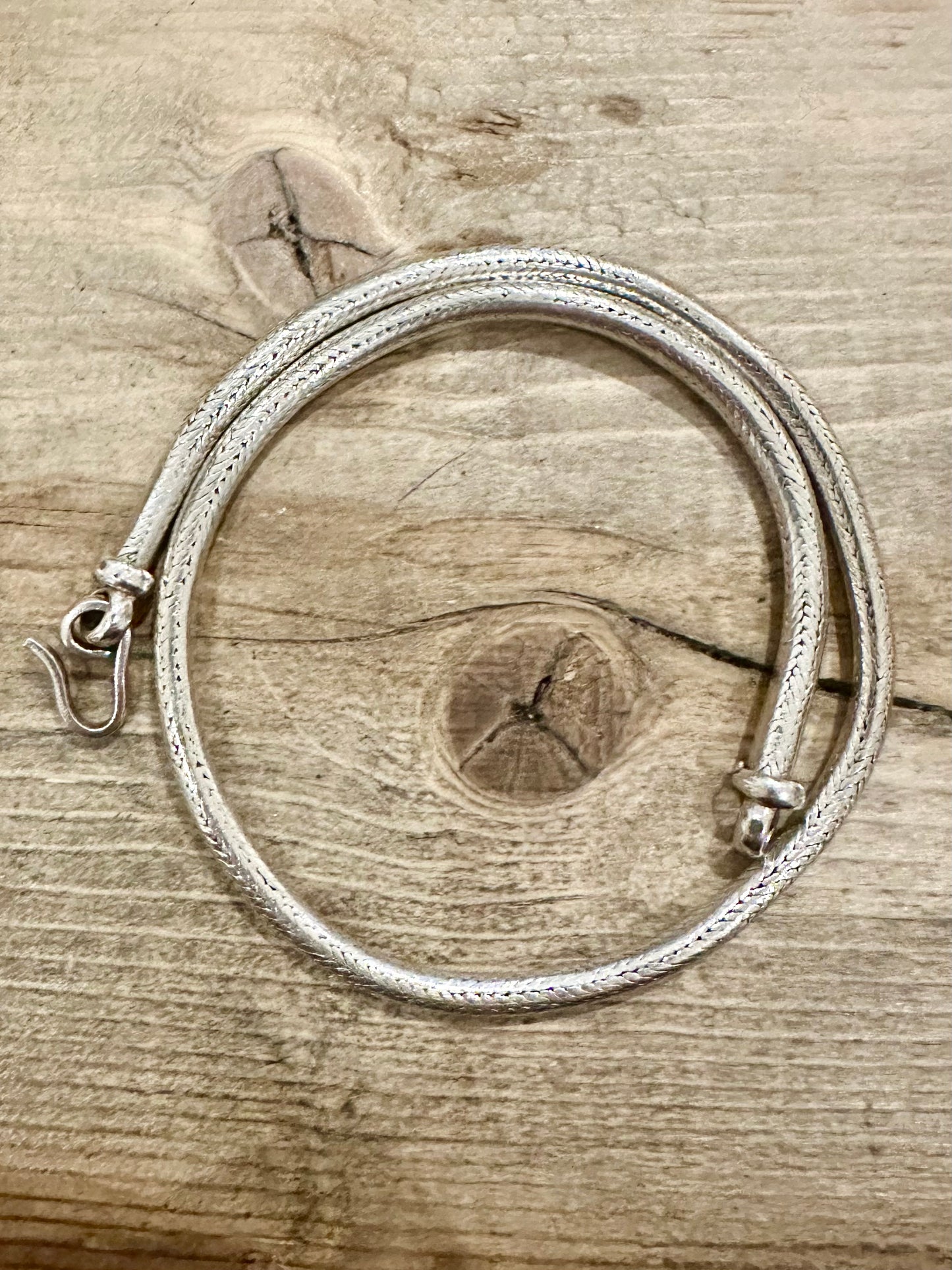 Vintage Chunky Snake Chain Hook Clasp 925 Silver 16.5 inch Necklace