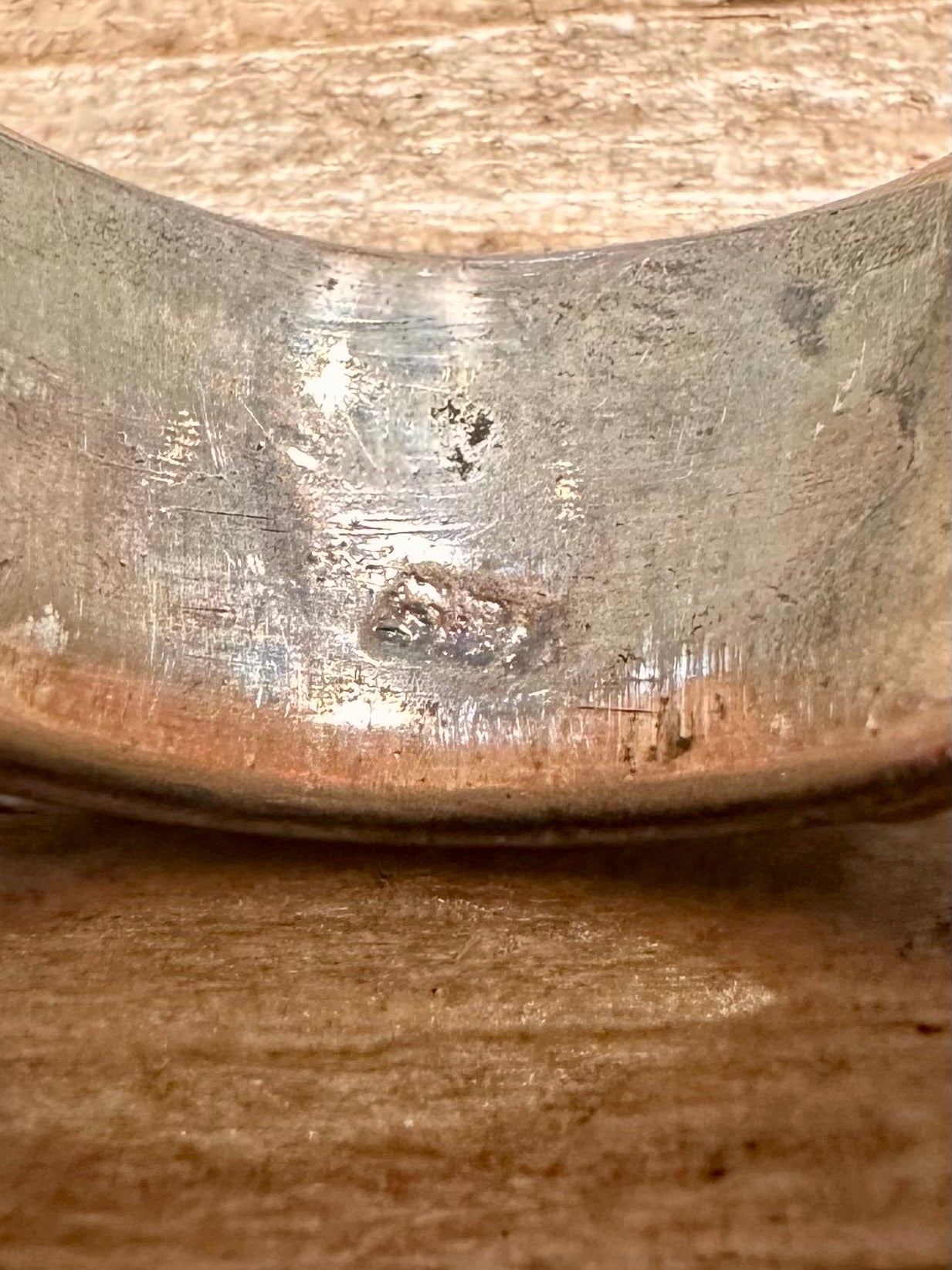 Vintage Om Mani Band 925 Silver Size M1/2 Ring