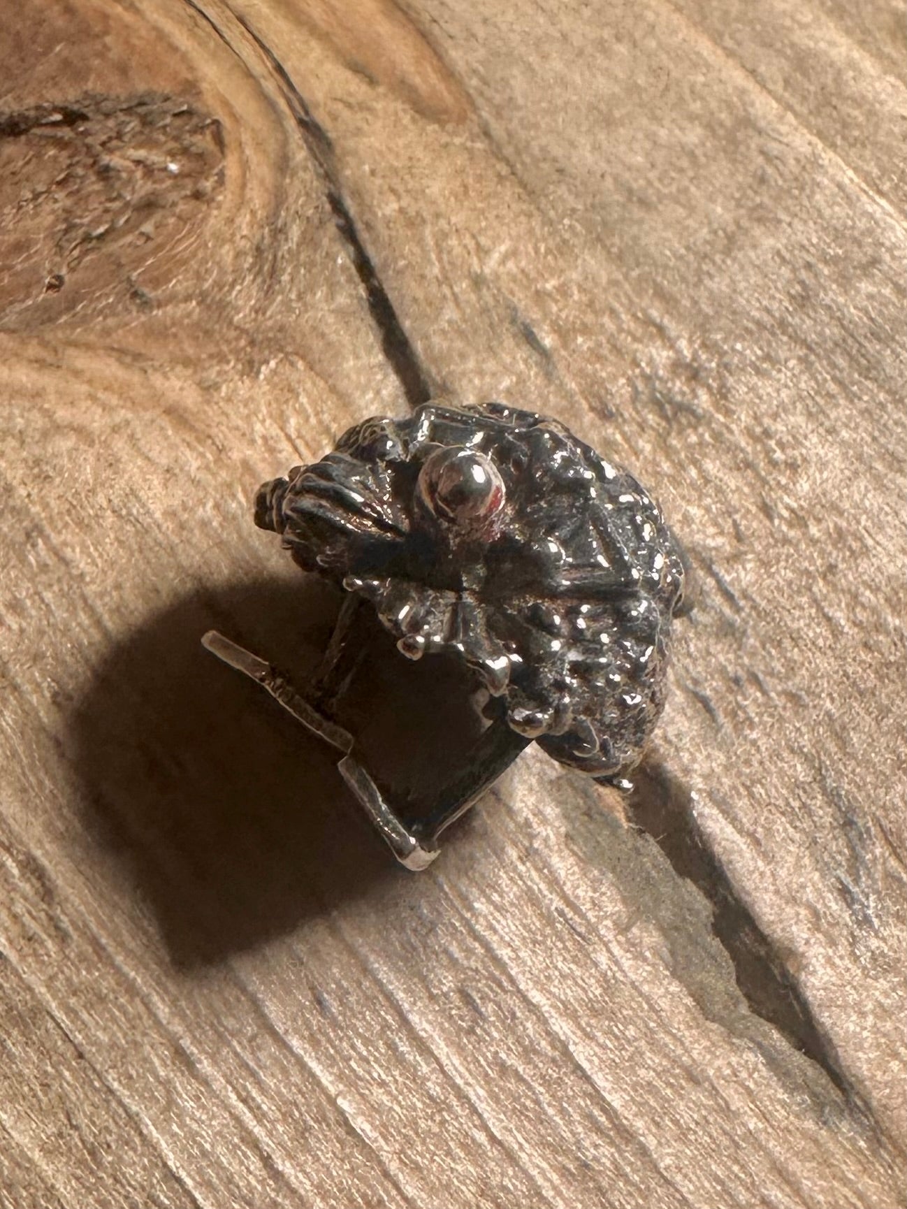 Vintage Unusual Textured Figure 925 Silver Pendant
