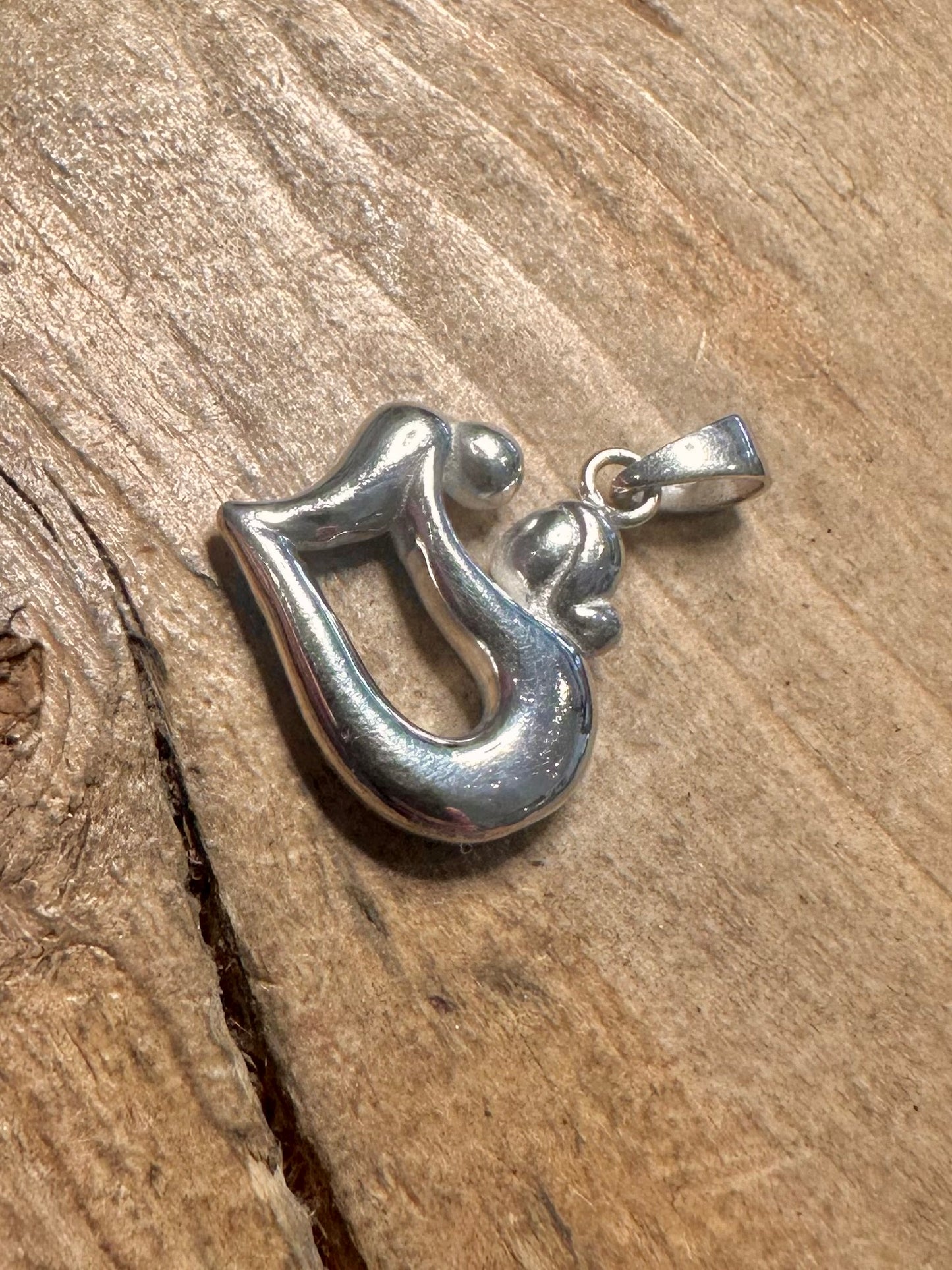 Abstract Mother and Child 925 Silver Pendant