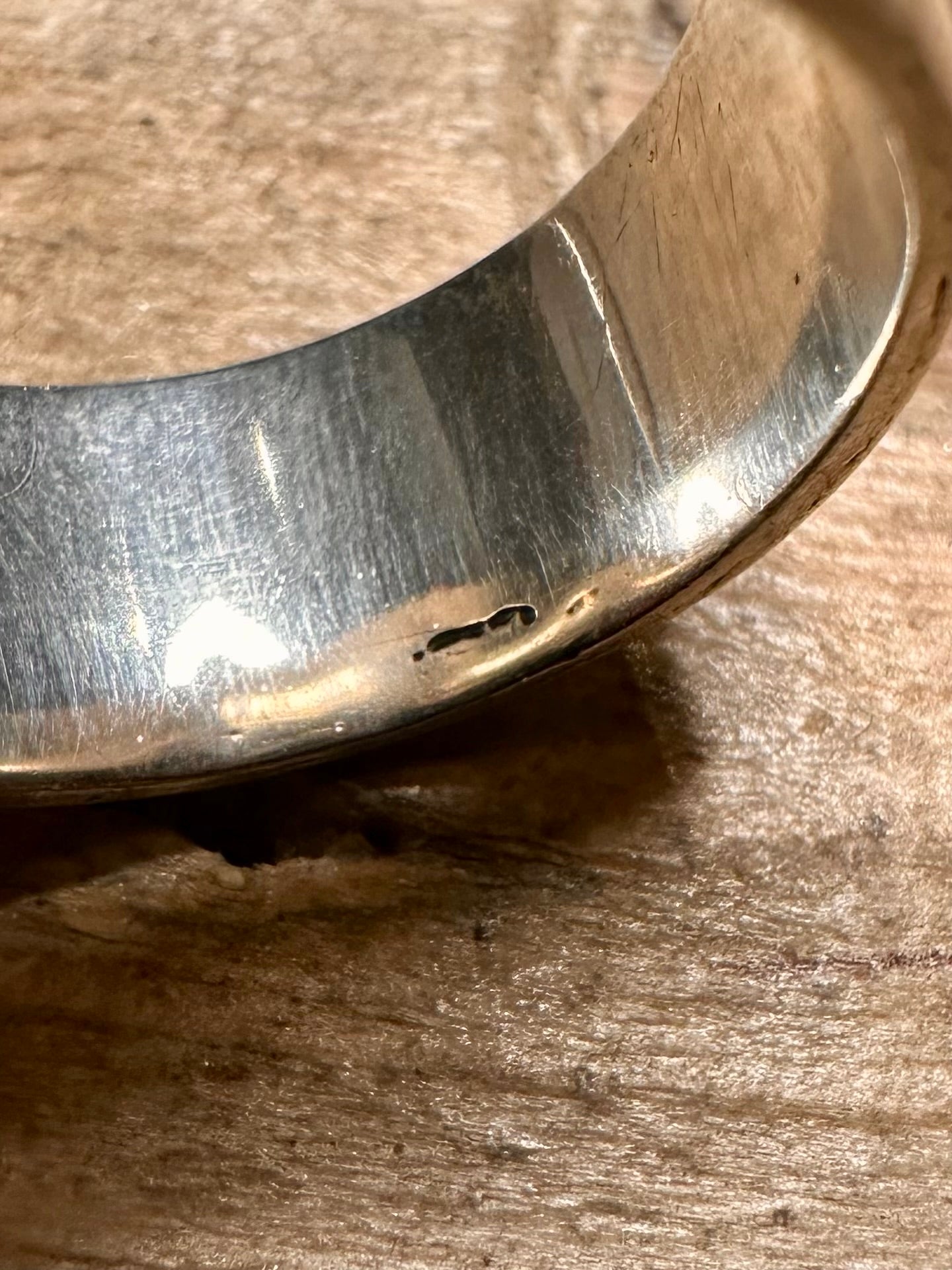 Abstract Textured Band 925 Silver Size S1/2 Ring
