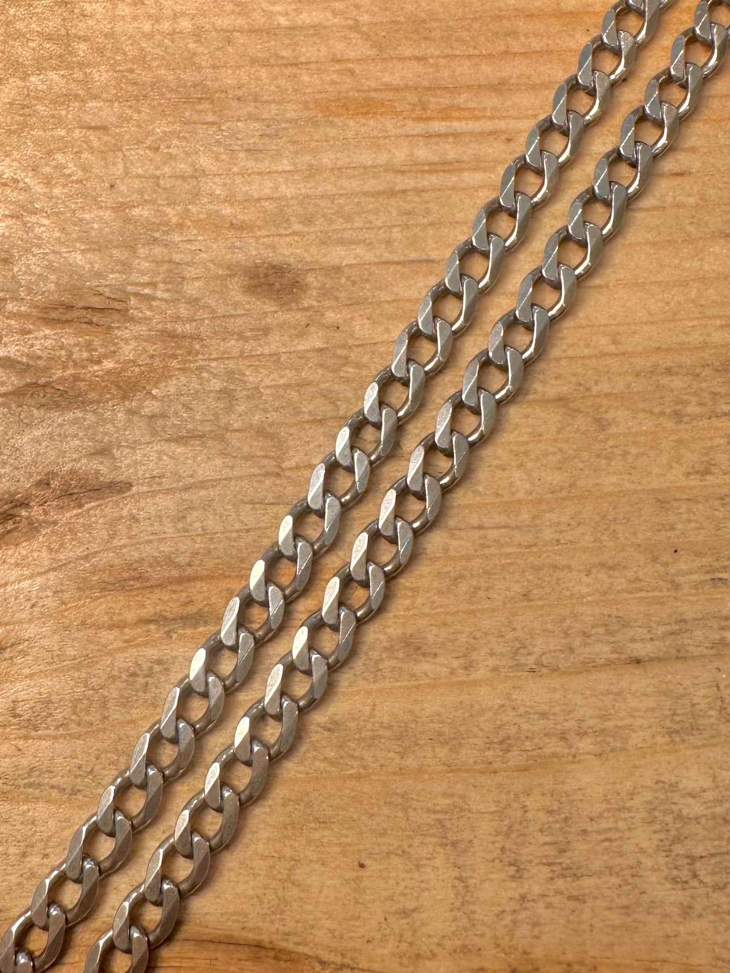 Vintage Curb Chain Italian Albert Clasp 925 Silver 20.5 inch Necklace