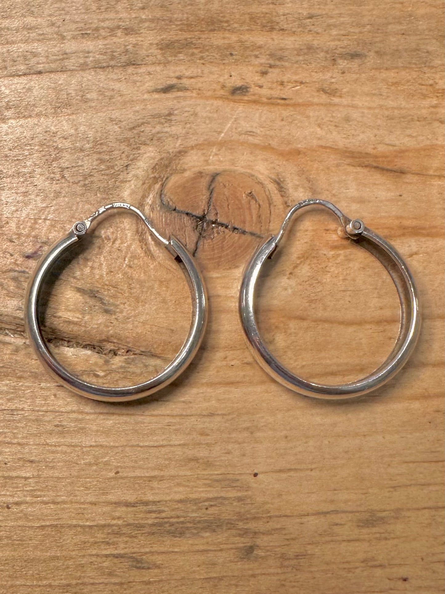Vintage Chunky Hoops 925 Silver Earrings