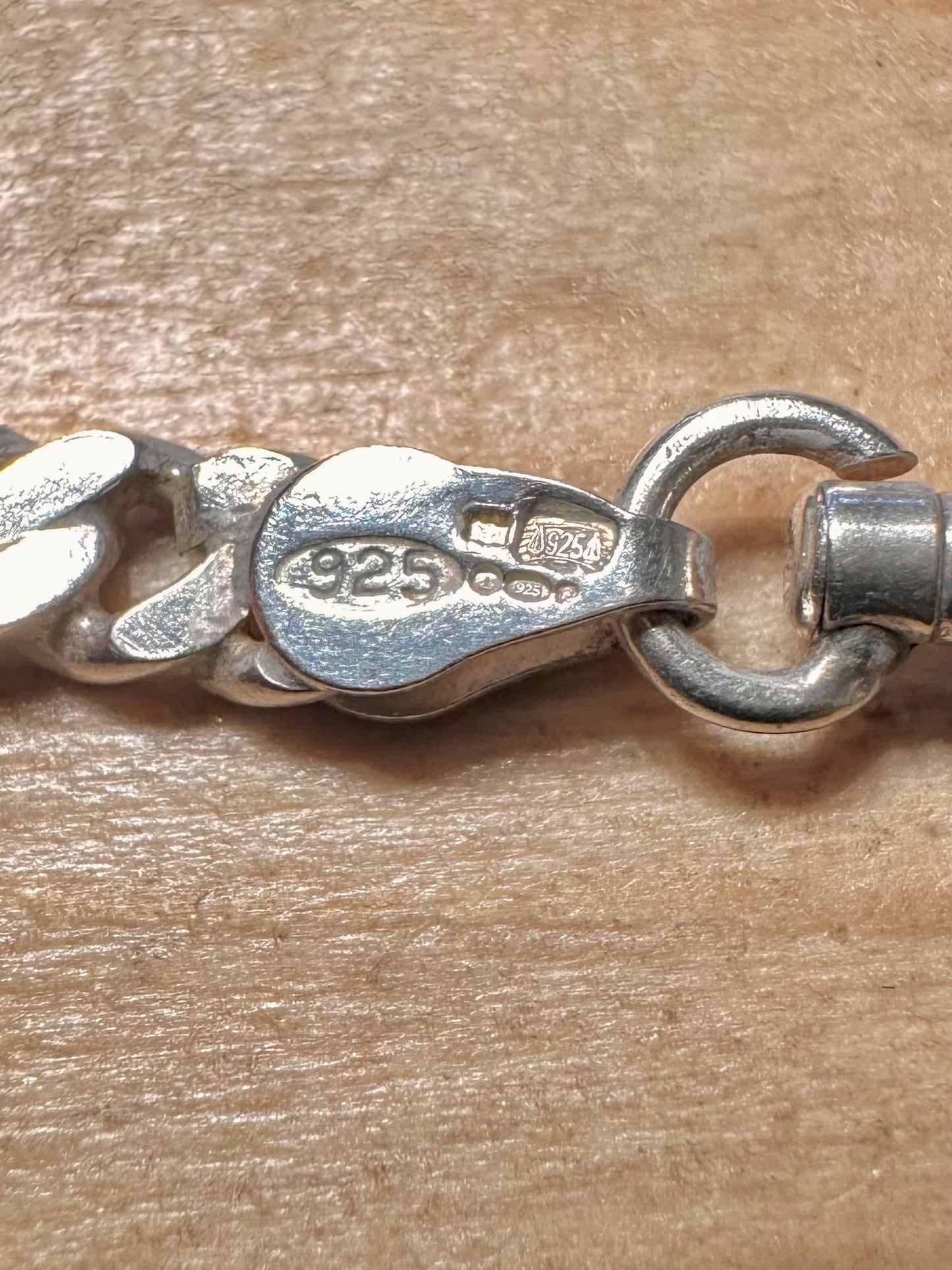 Vintage 1997 T Bar Curb Chain Albert Clasp 925 Silver 19 inch Necklace